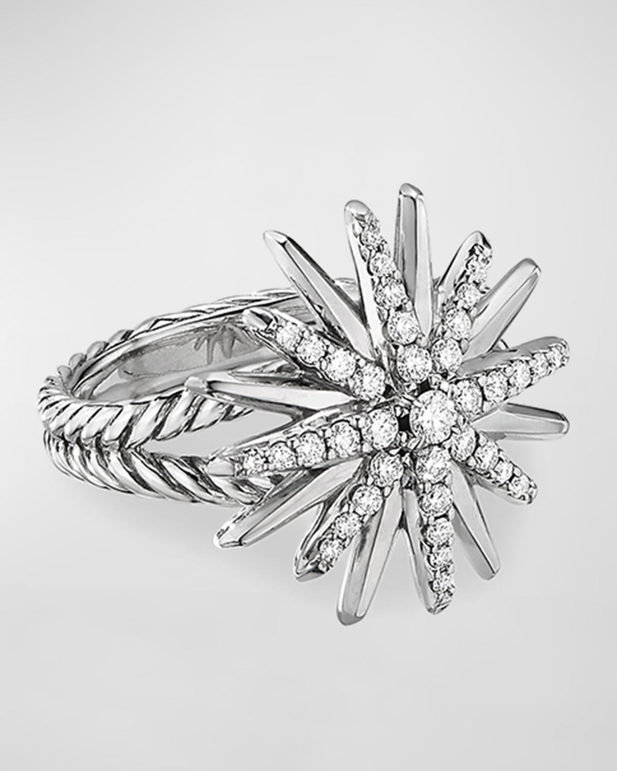 Starburst Ring in Sterling Silver with Diamonds