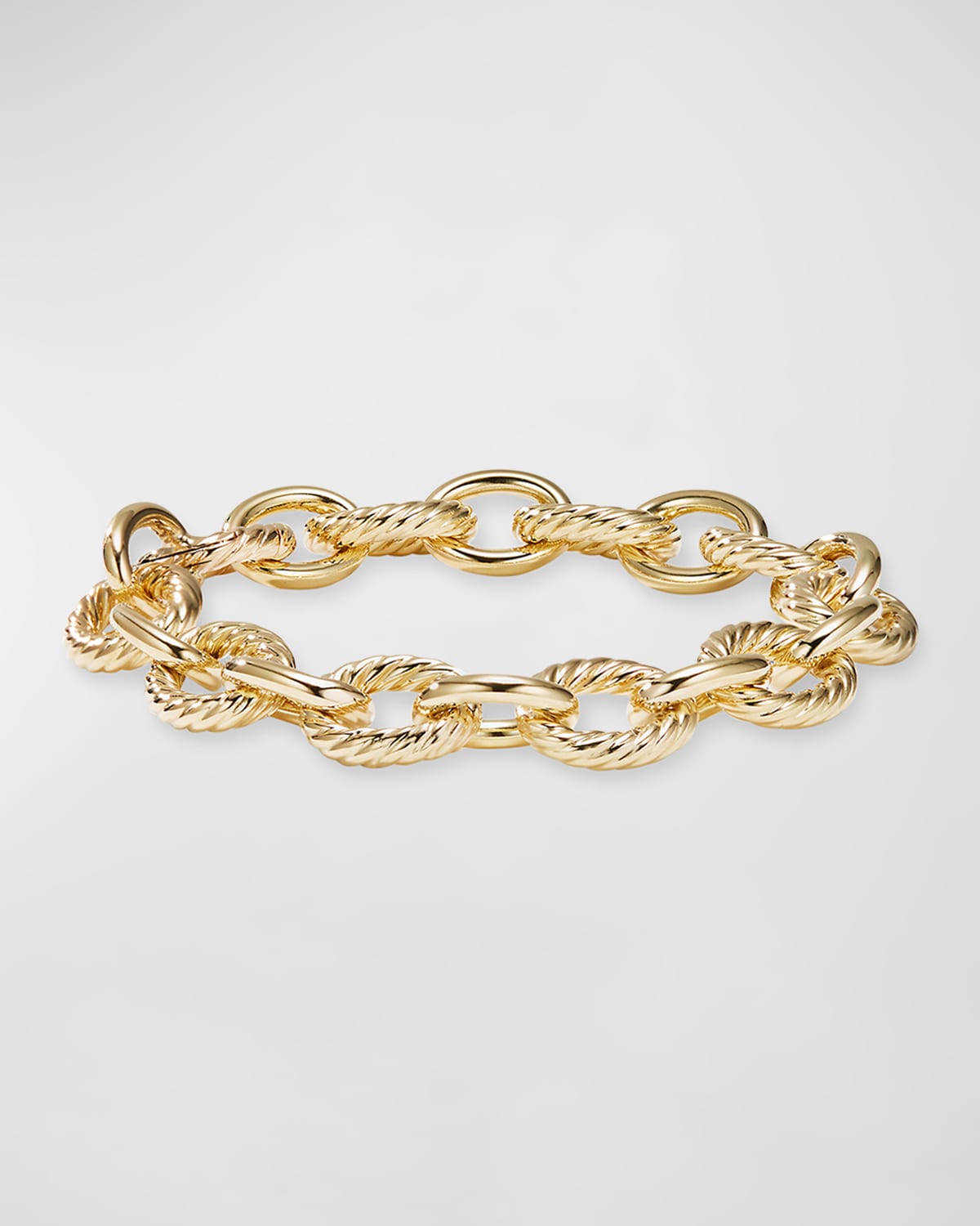 18K YELLOW GOLD ROPE BRACELET 7.5 INCHES BRAIDED INFINITE FACETED ALTERNATE LINK