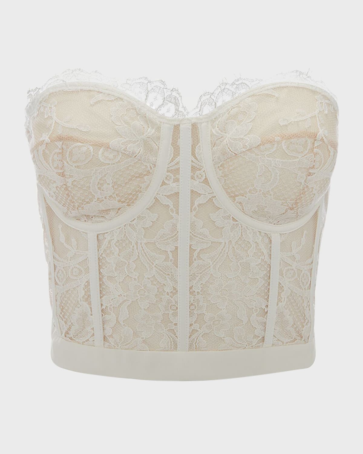 Alexander McQueen Strapless Lace Bustier Top