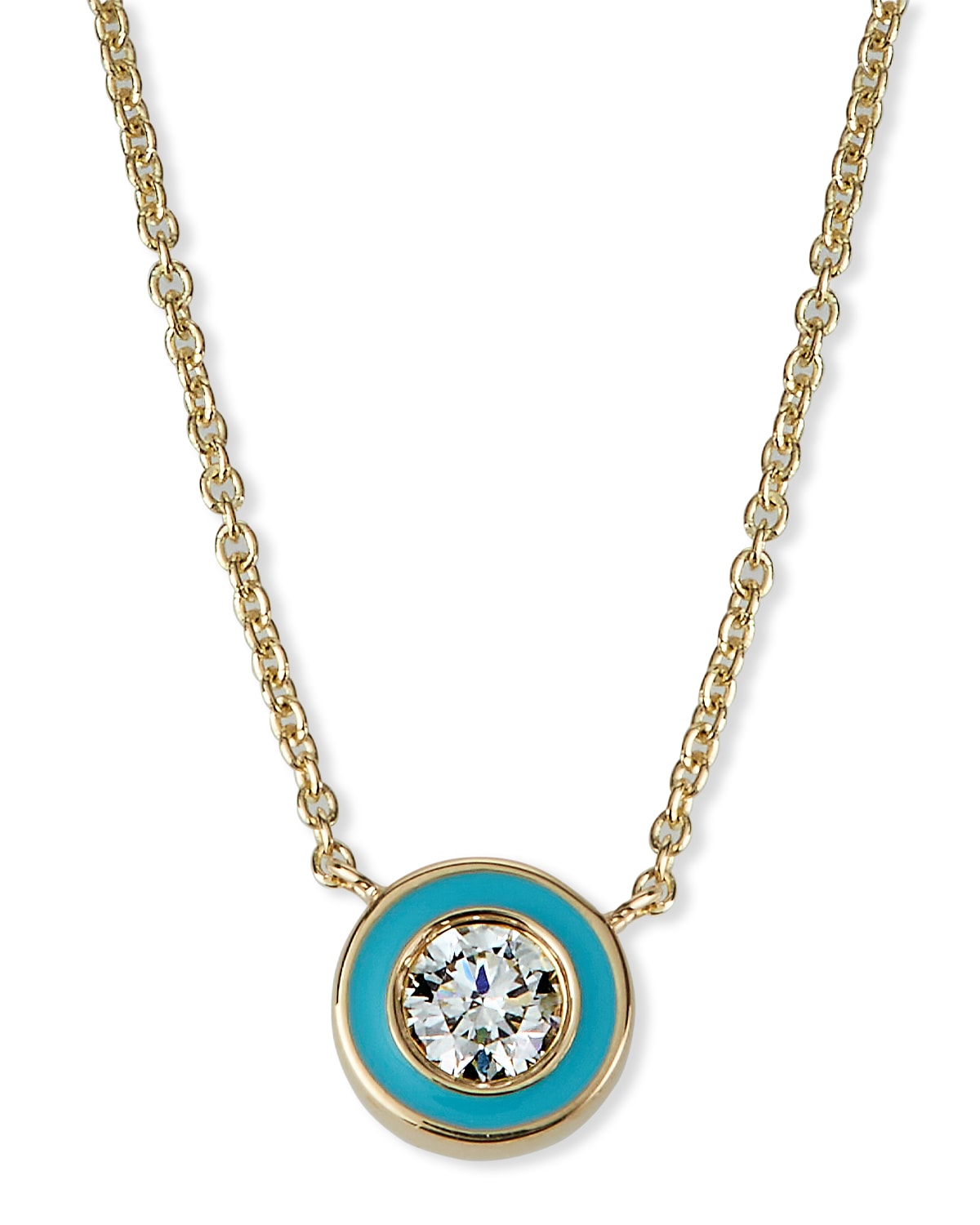 Turquoise Cascade Gold Necklace