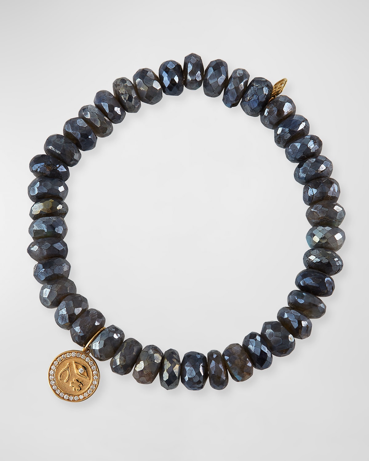 Sydney Evan Labradorite Bead Bracelet w/ Starburst Charm Neiman Marcus