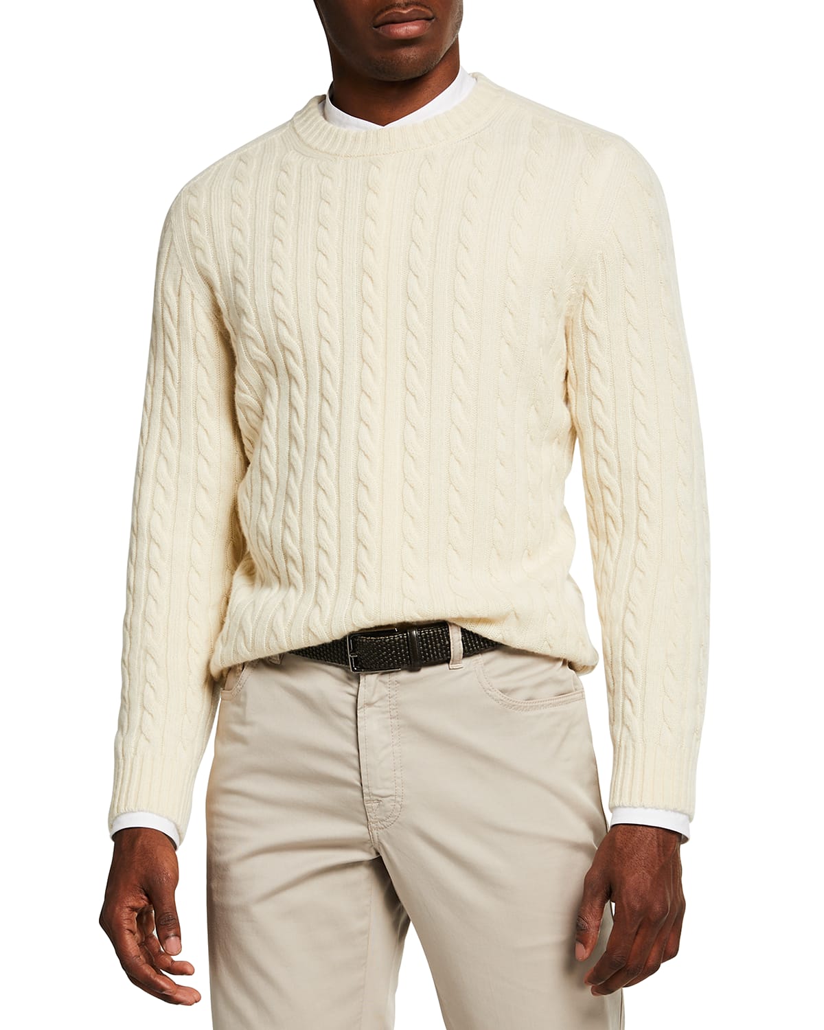 Neiman Marcus Men's Chunky Cable-Knit Turtleneck Sweater | Neiman Marcus