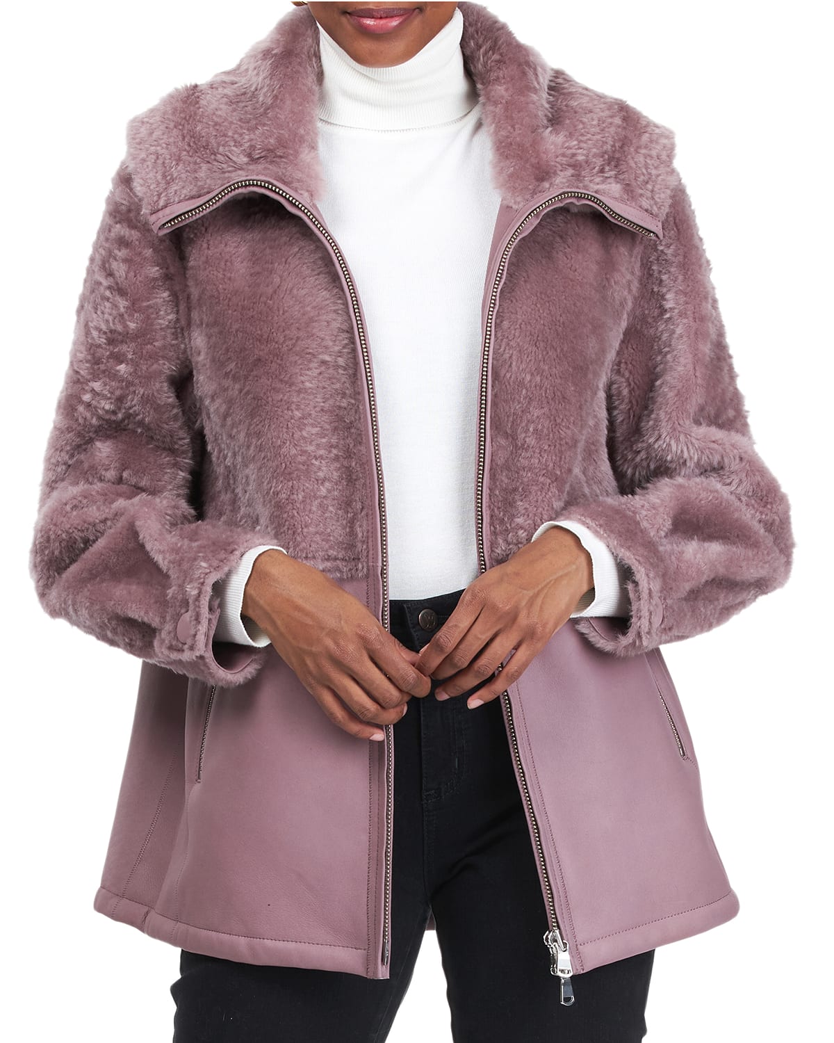 Womens Clothing Coats Long coats and winter coats Annie P Neoprene Overcoat in Fuchsia Pink 