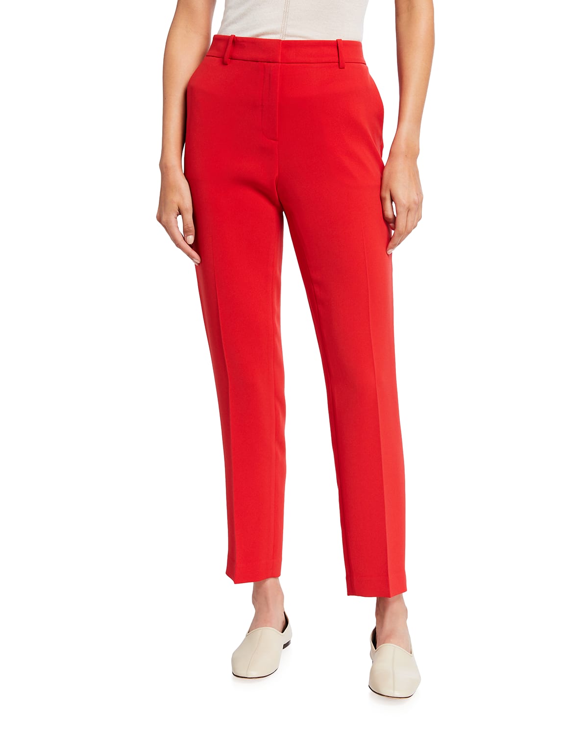 red ankle pants