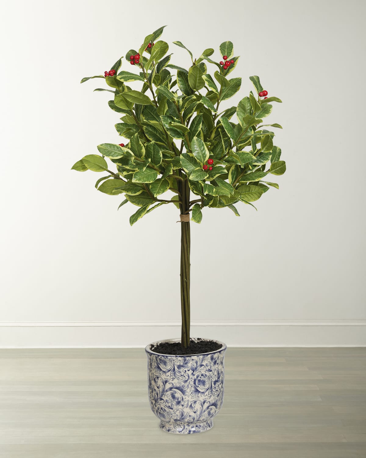 Winward Home 28" Rounded Holly Tree in Ceramic Pot | Thumbnail 4