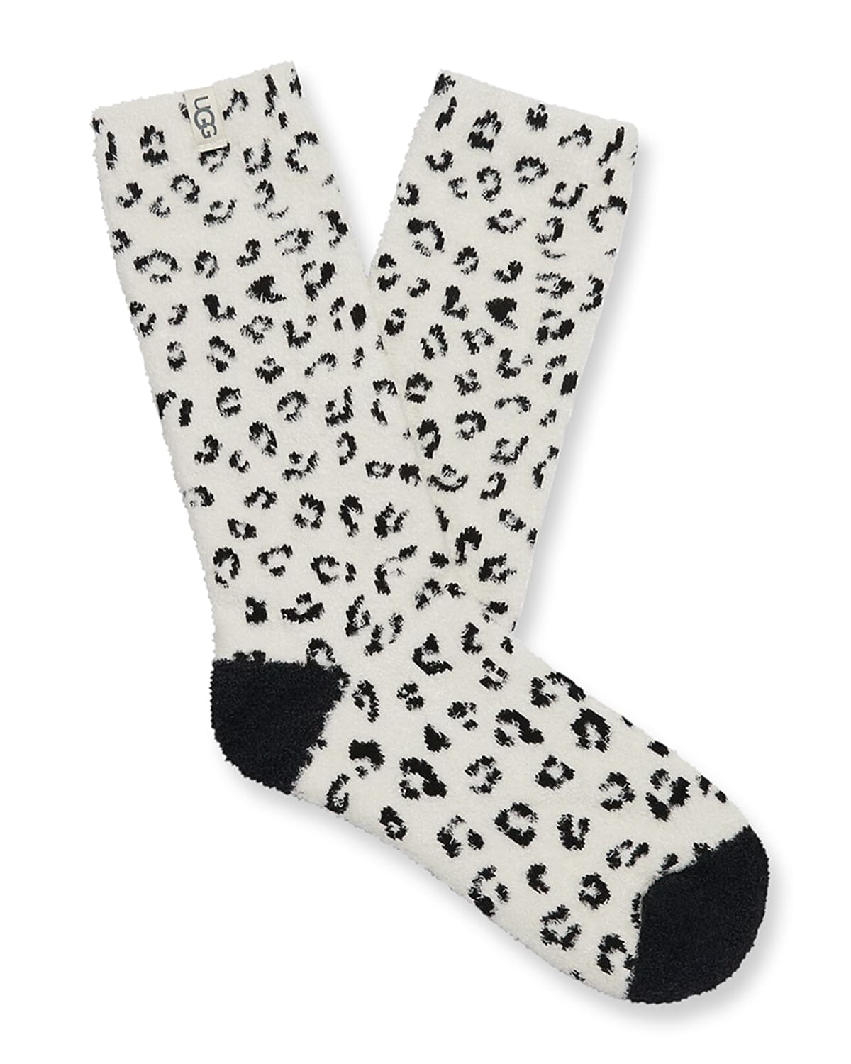 Ugg Leslie Graphic Soft Crew Socks In Cream Hearts