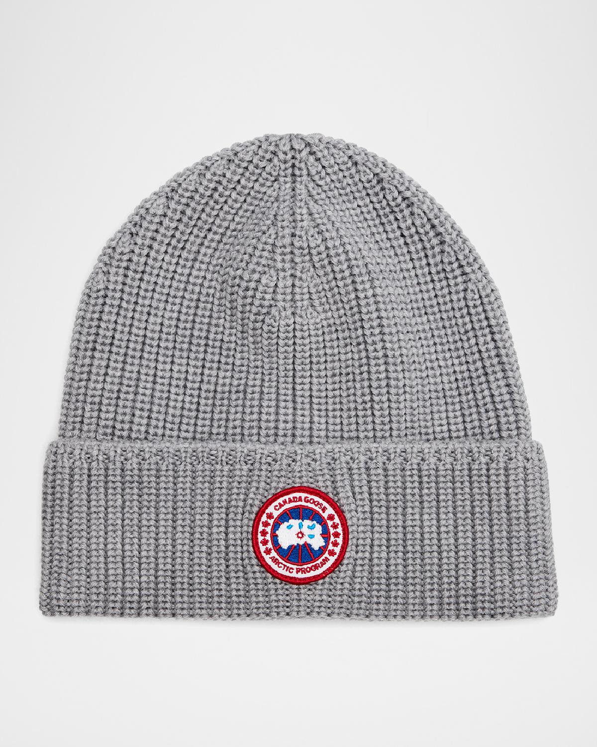 Canada Goose Men's Arctic Rib-Knit Wool Beanie Hat
