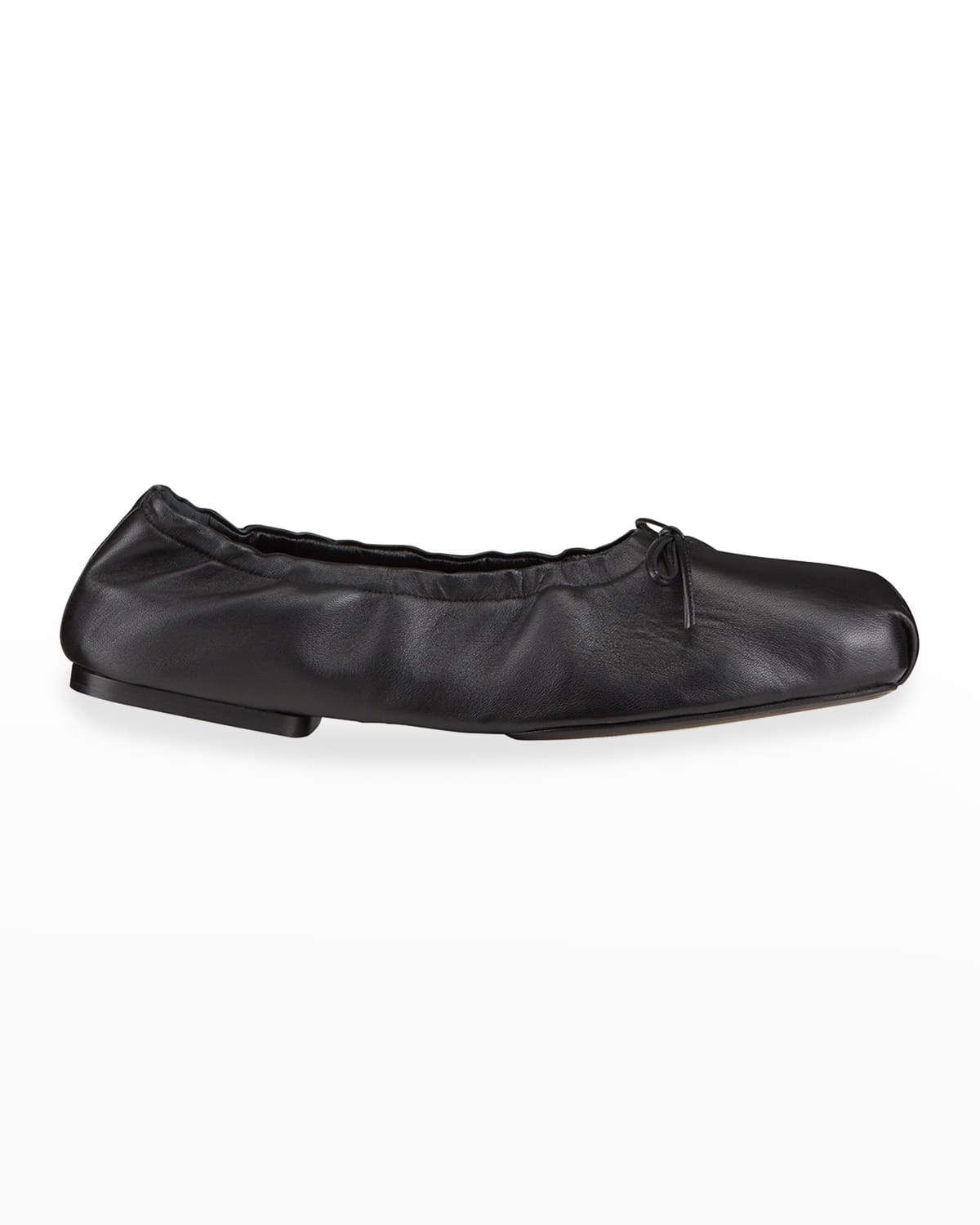square toe leather ballerina shoes