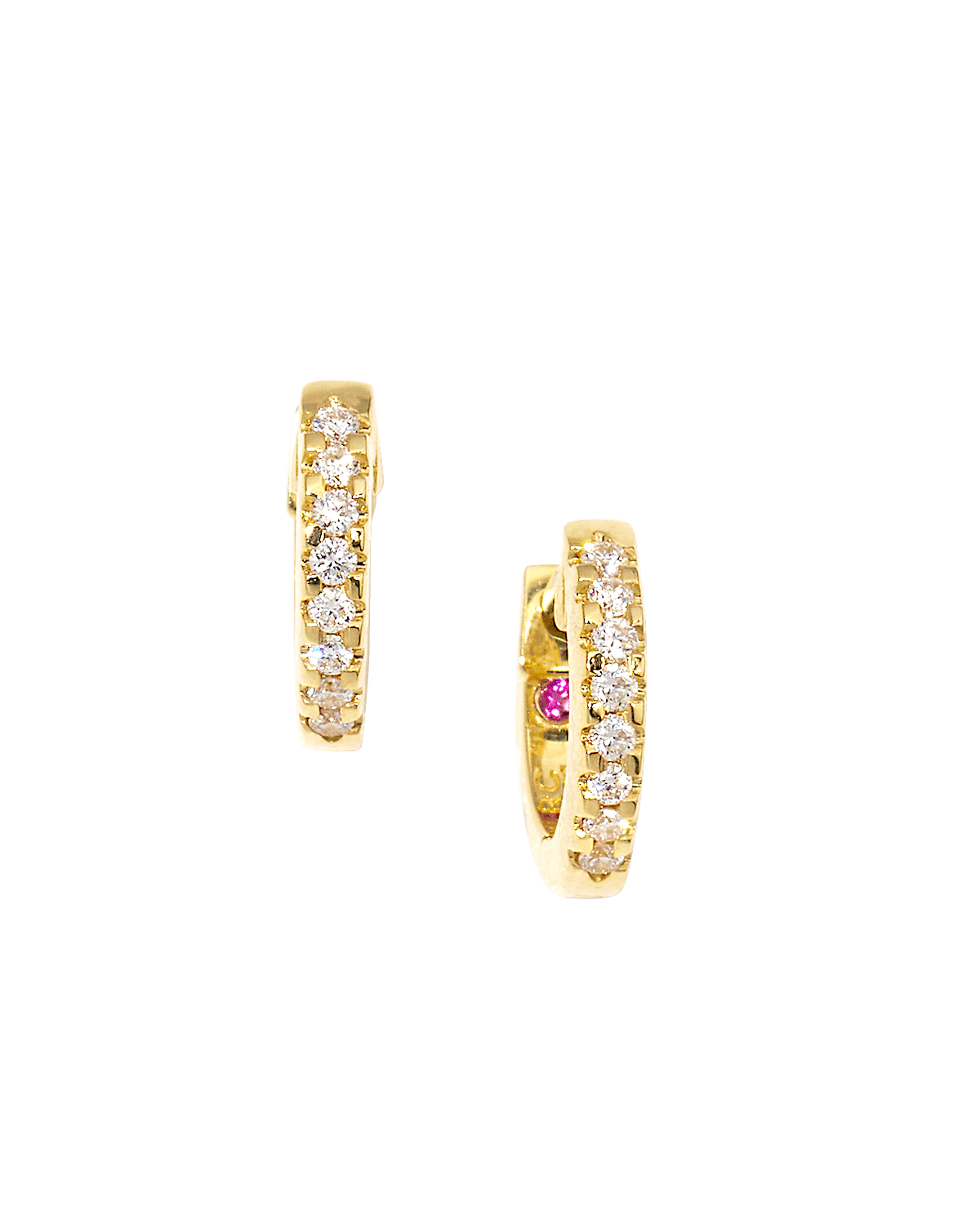 Roberto Coin 18k Diamond Small Baby Hoop Earrings