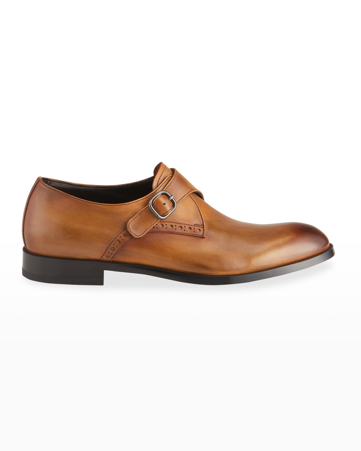 Ermenegildo Zegna Men's New Flex Monk-Strap Shoes, Brown | Neiman Marcus