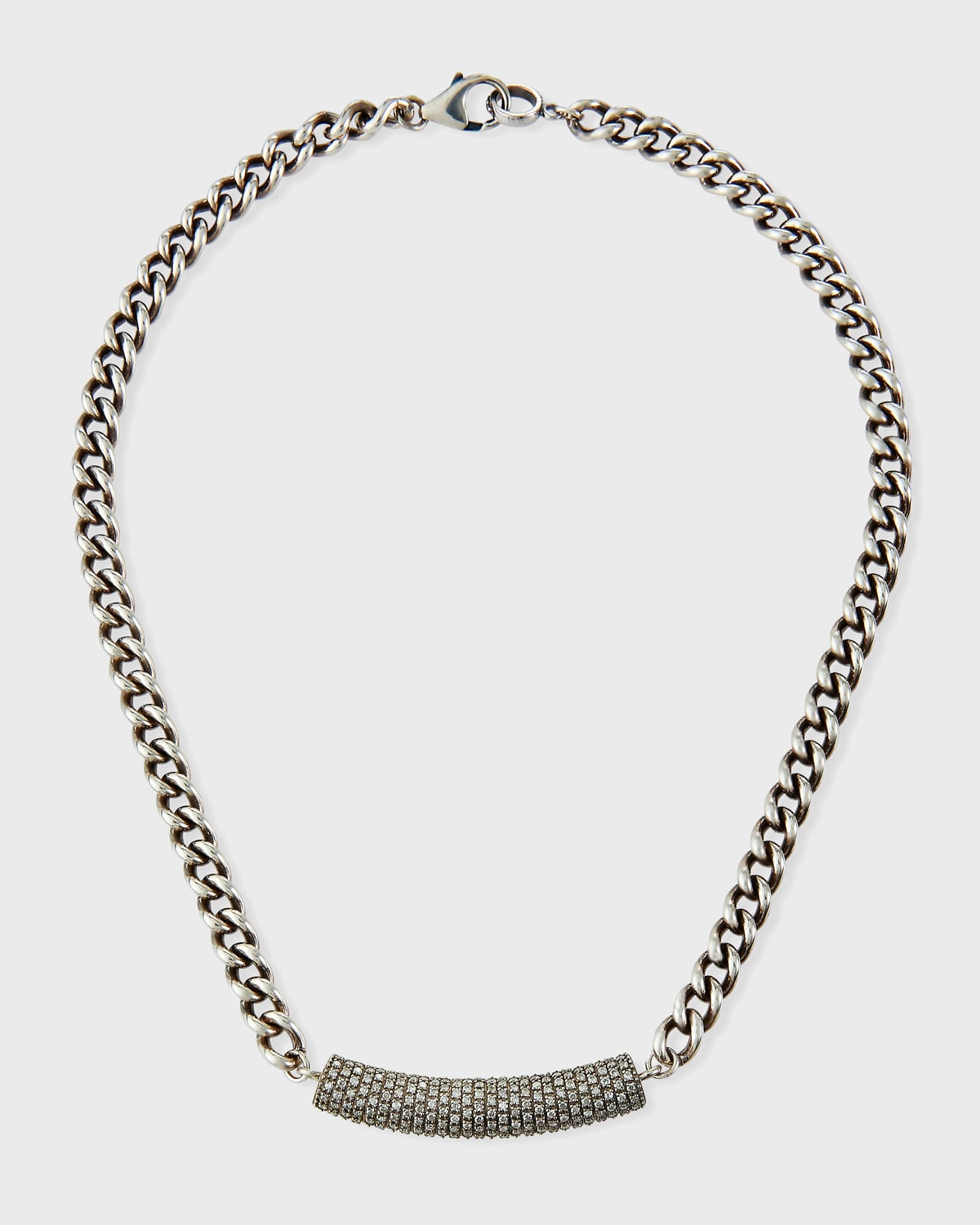 Sheryl Lowe 7mm Short Curb Chain & Diamond Necklace