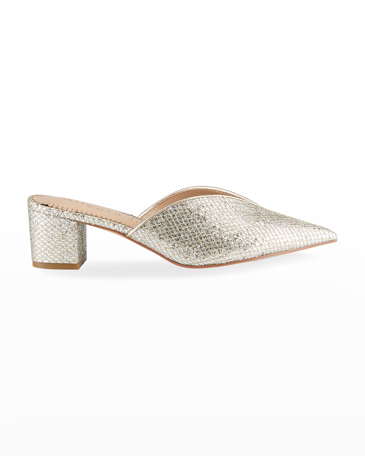 mule triomphe gold brown metalic calfskin