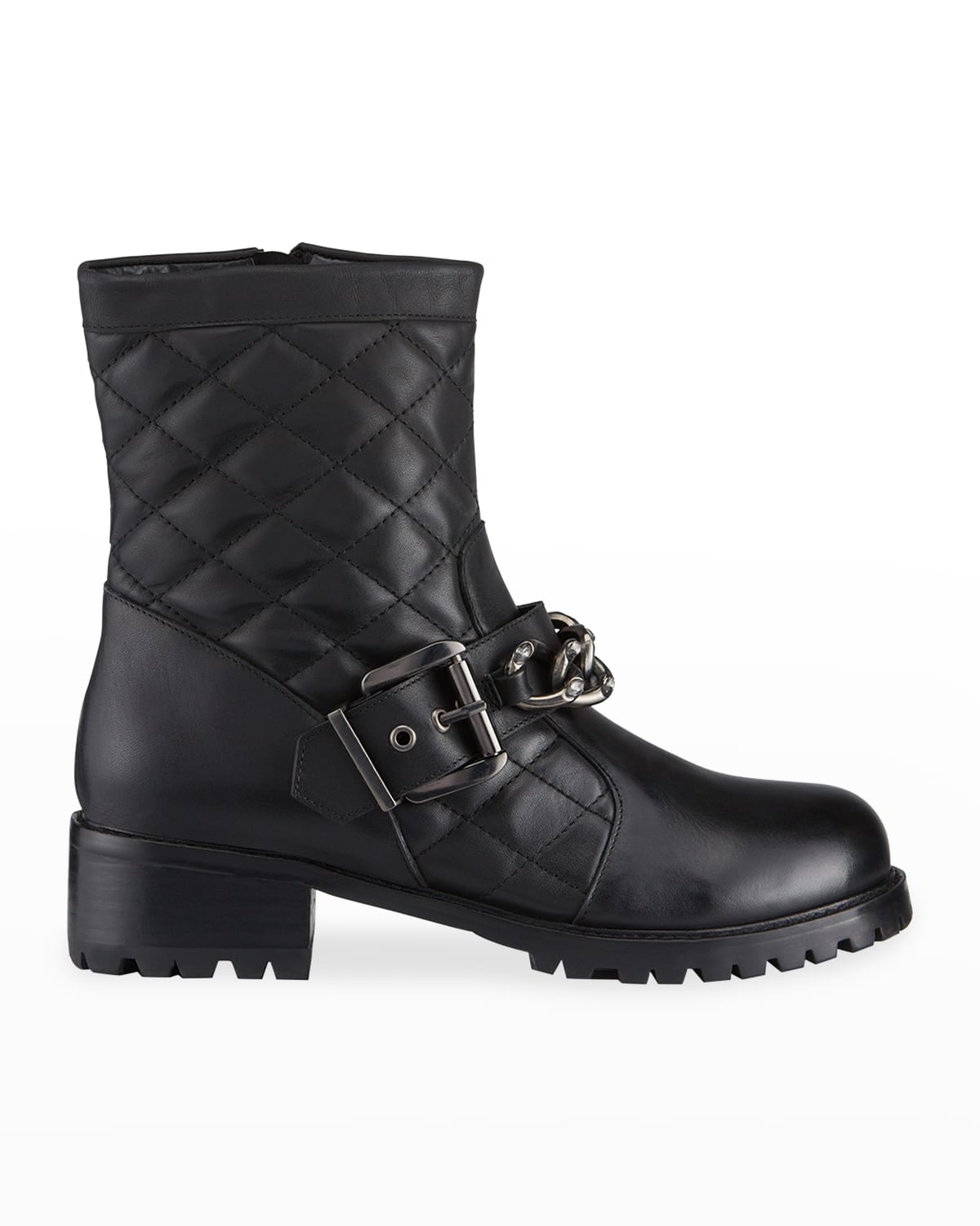 Black Motorcycle Boot Neiman Marcus