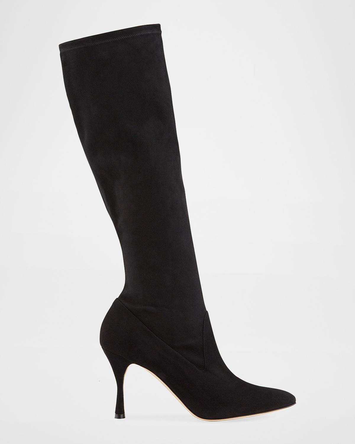 Manolo Blahnik Pamfilo 90mm Suede Knee Boots