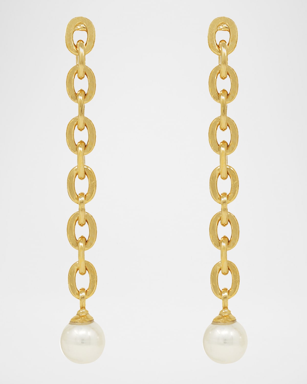Ben-Amun Pearly Chain-Link Earrings
