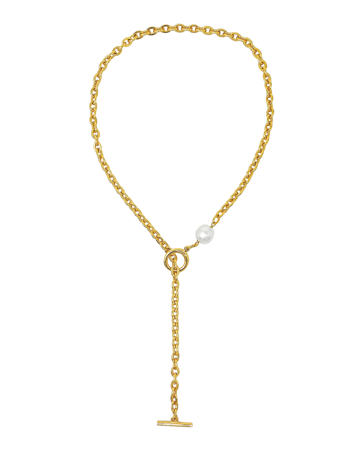Ben-Amun Chain Necklace with Pearly Glass
