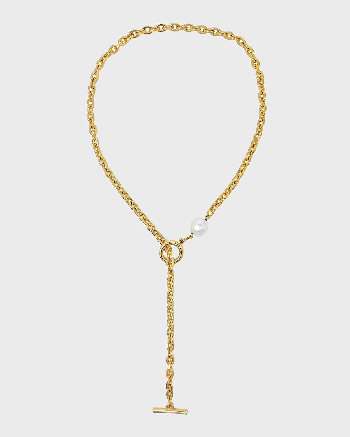 Ben-Amun Chain Necklace with Pearly Glass