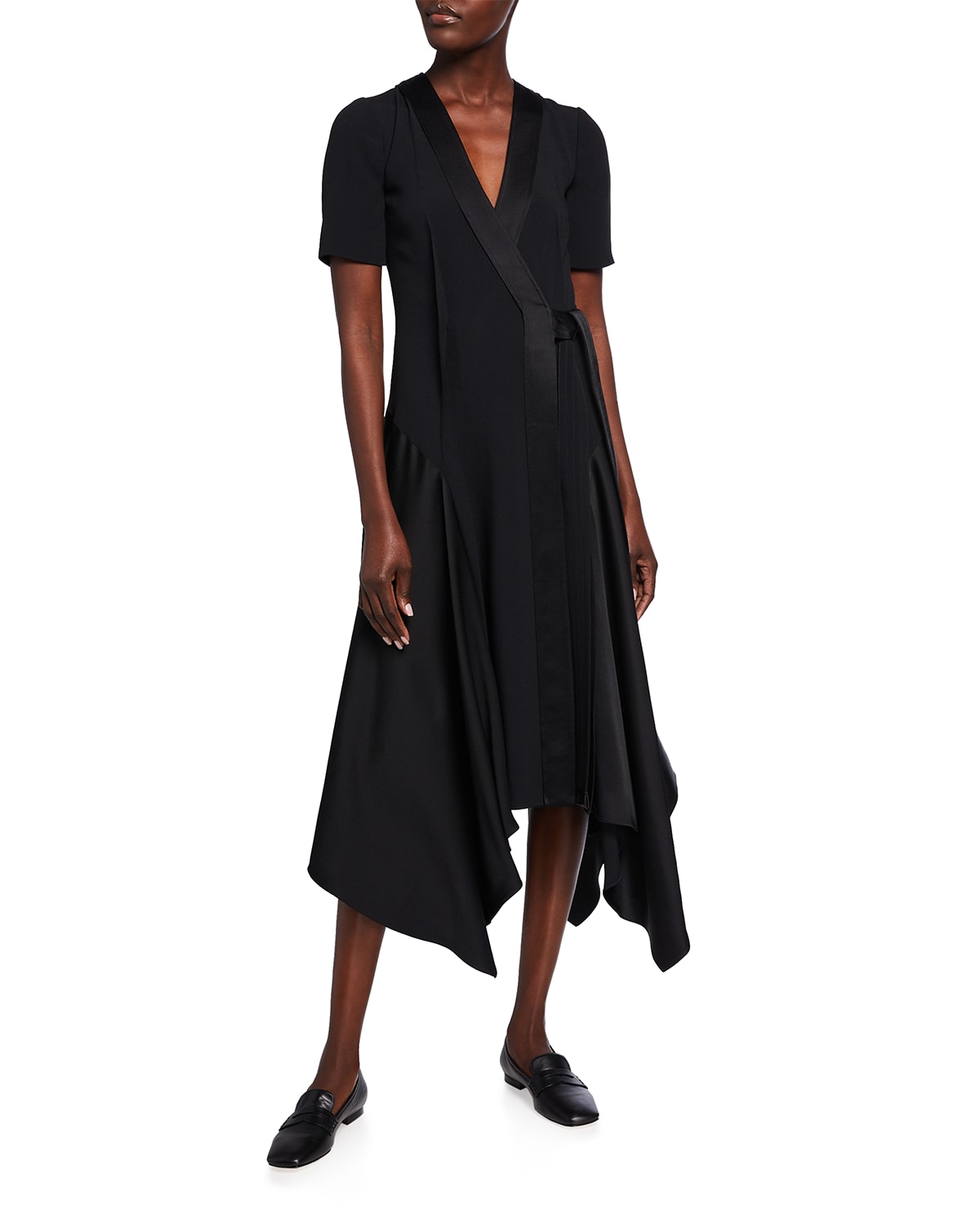 Black Wrap Dress | Neiman Marcus