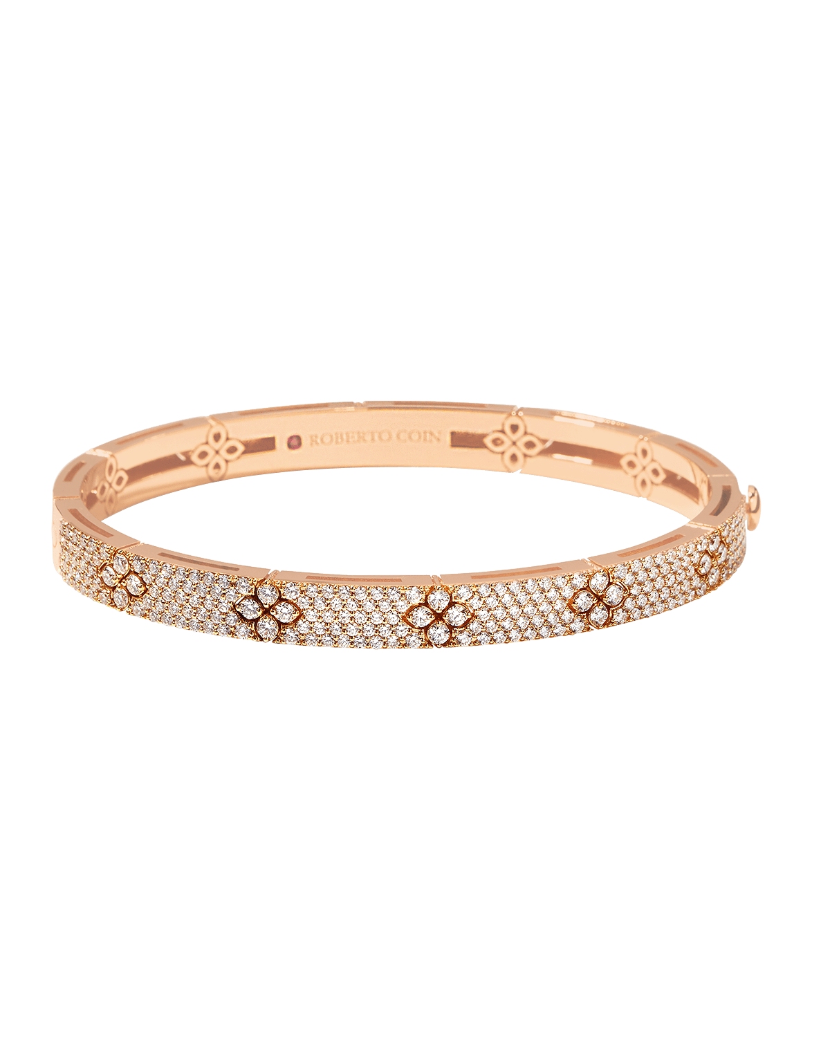 Roberto Coin Love in Verona 18k Rose Gold Diamond Pave Bangle