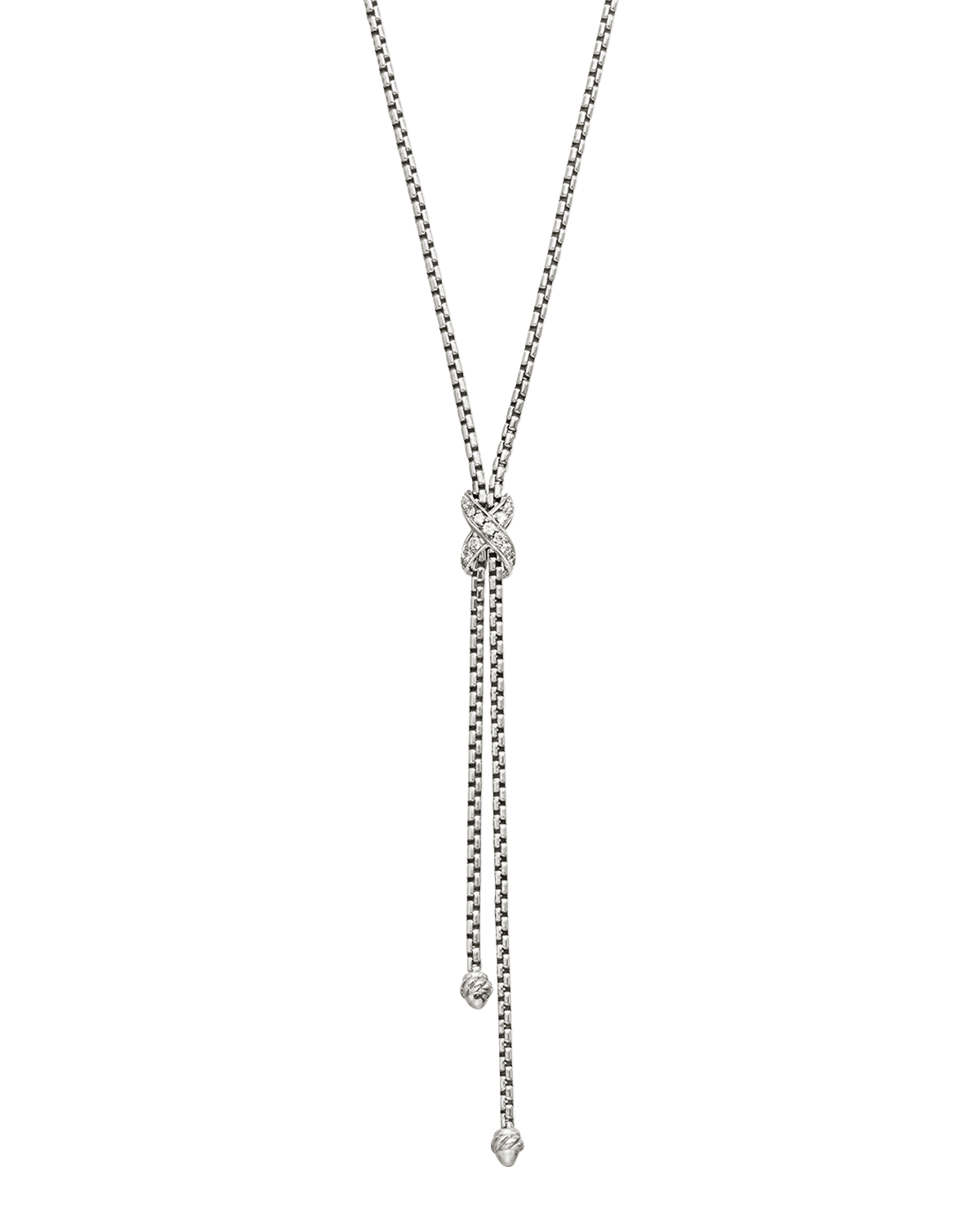 David Yurman Petite X Lariat Y Necklace with Pave Diamonds