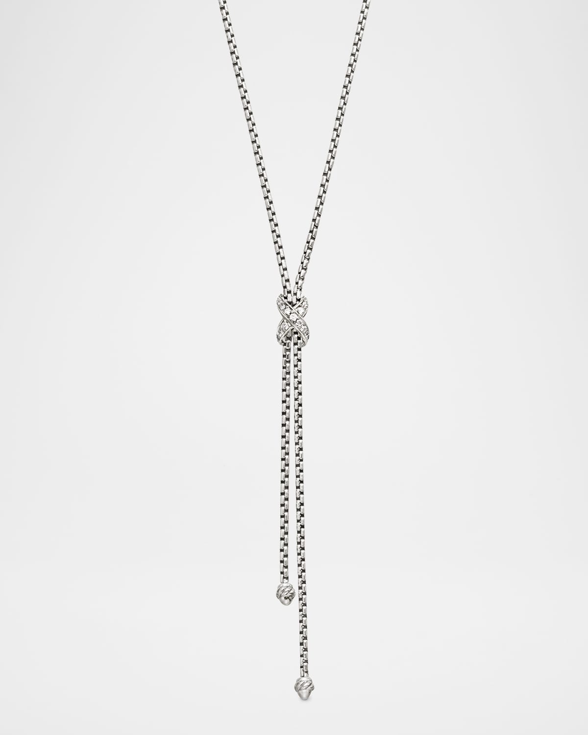 David Yurman Petite X Lariat Y Necklace with Pave Diamonds