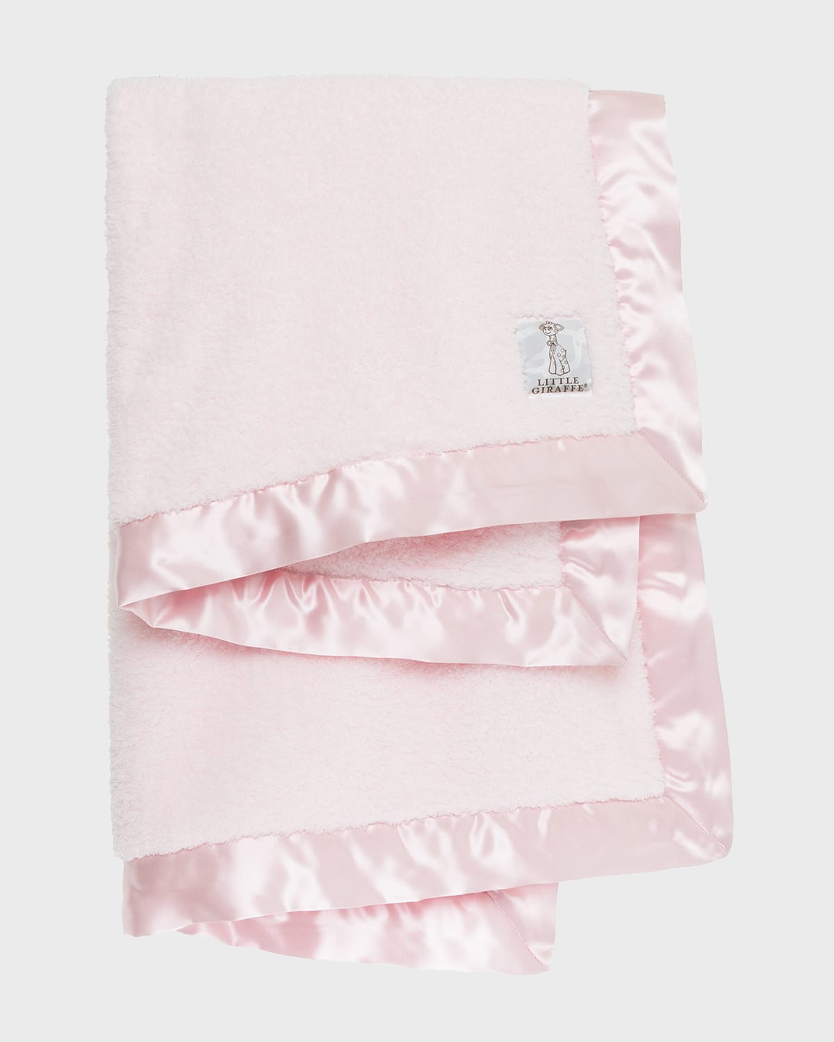 Little Giraffe Luxe Solid Plush Baby Blanket w/ Satin Border Neiman
