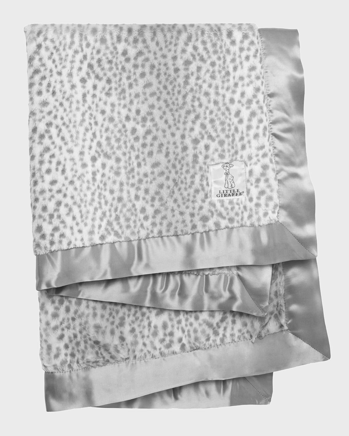 Little Giraffe Luxe Snow Leopard Printed Plush Baby Blanket