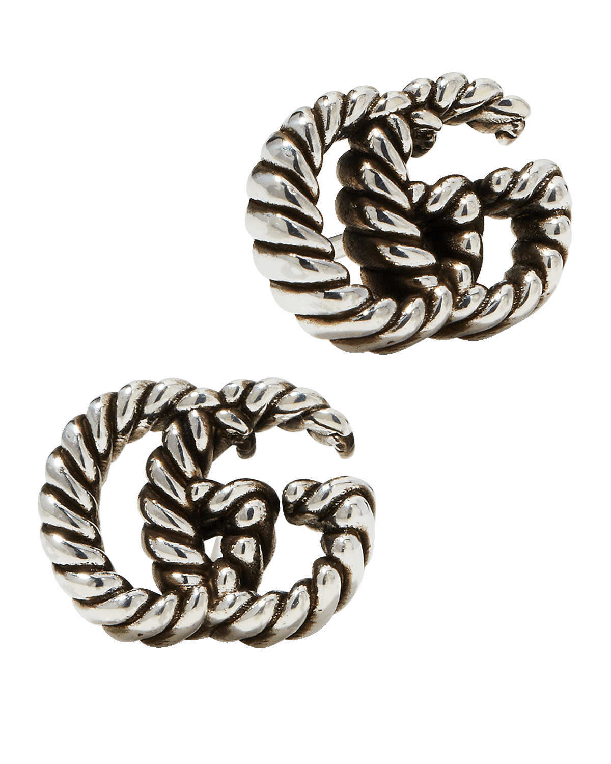 Gucci GG Marmont Stud Earrings in Aged Silver