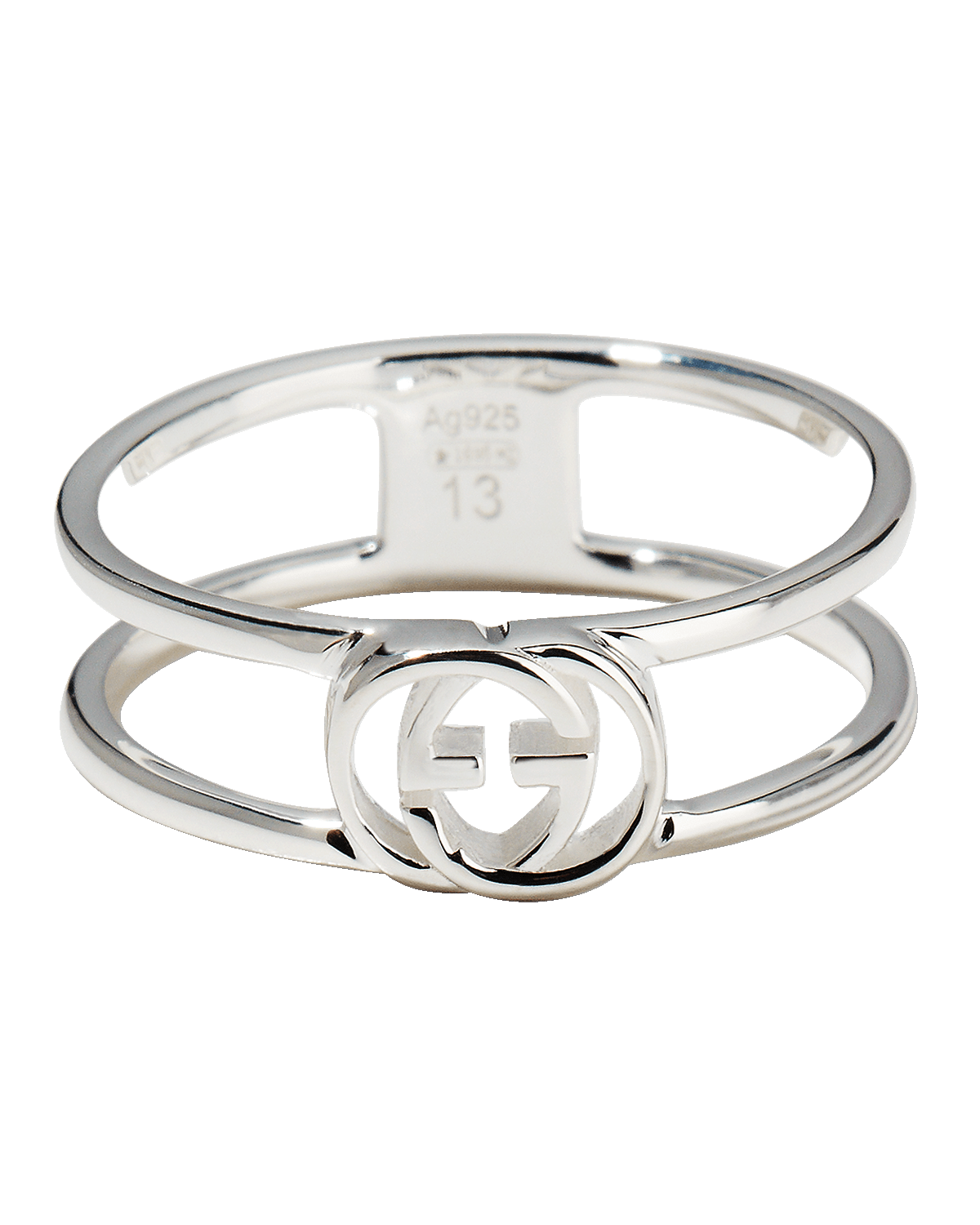 Gucci Men's Interlocking G Sterling Silver Ring Neiman Marcus