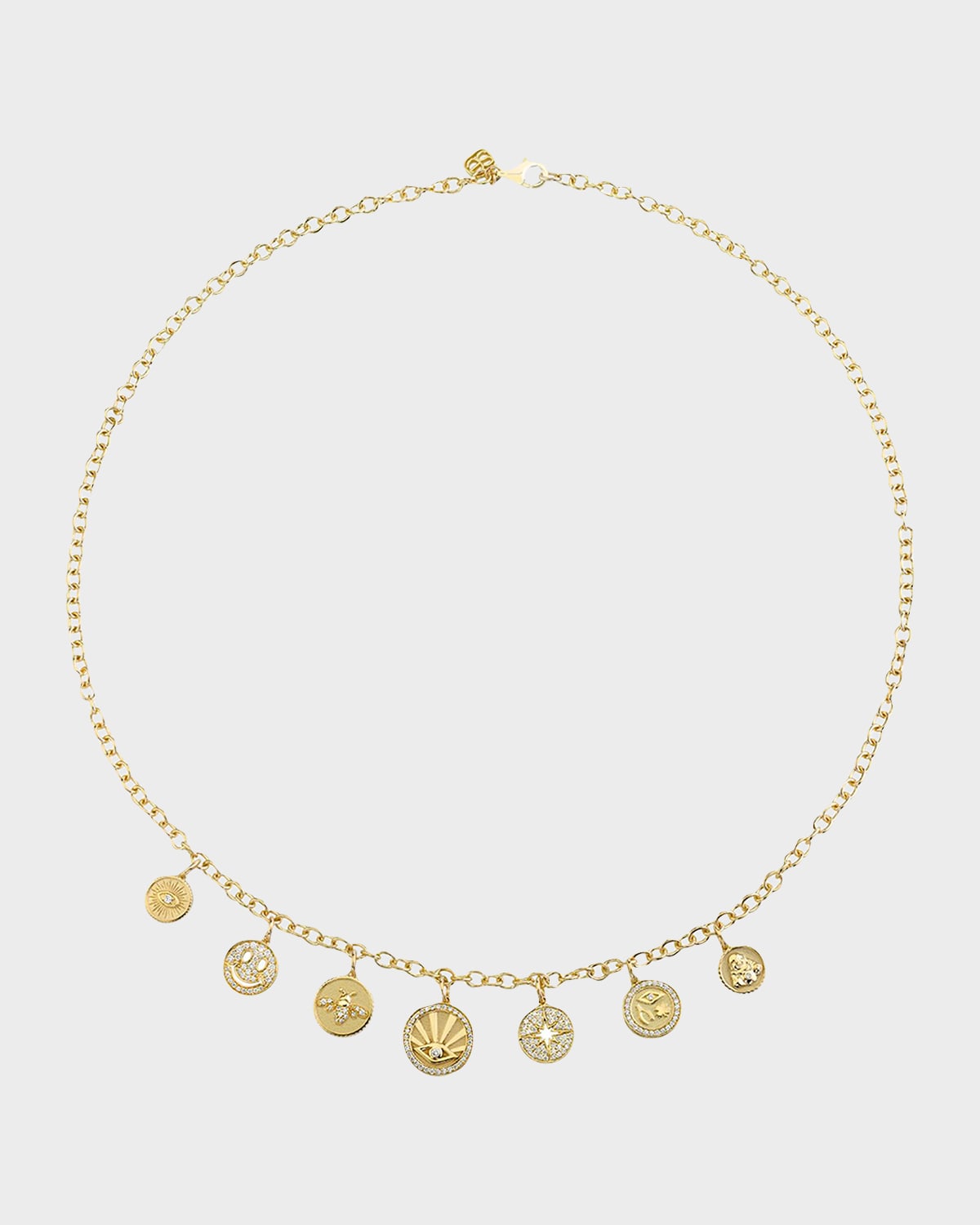 Sydney Evan 14k Diamond Seven-Medallion Necklace