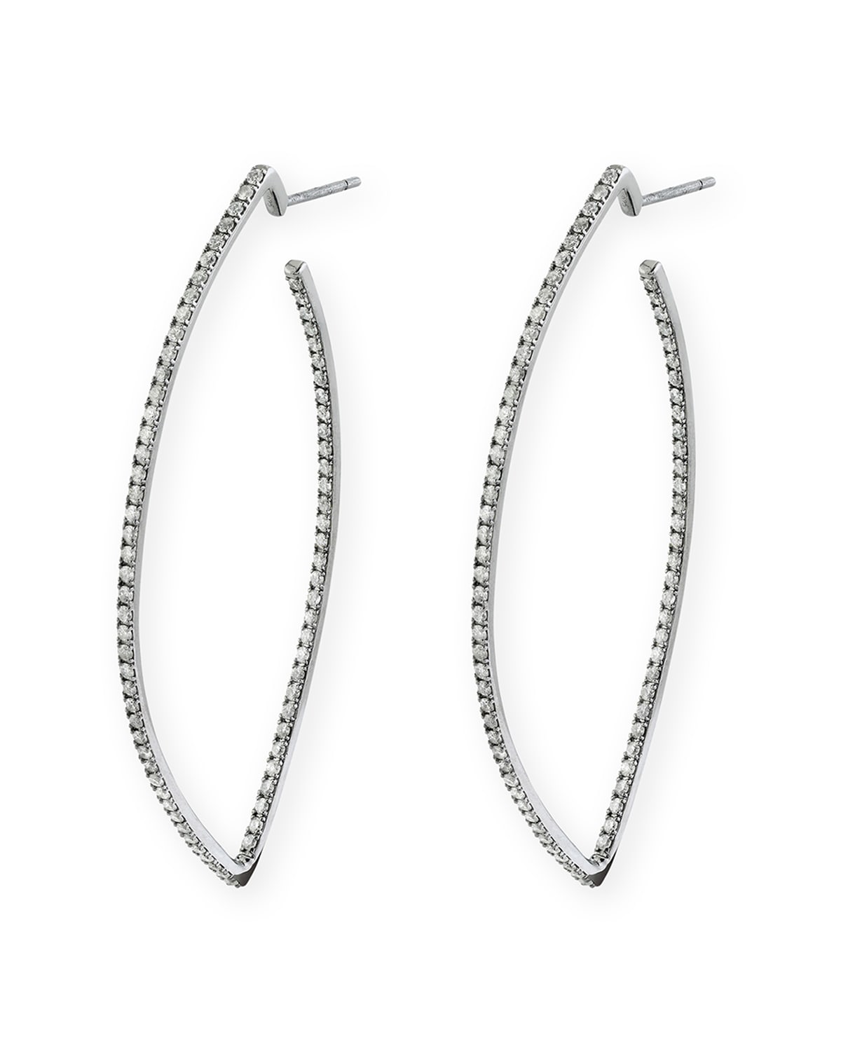 Pave Diamond Hoop Earrings Neiman Marcus