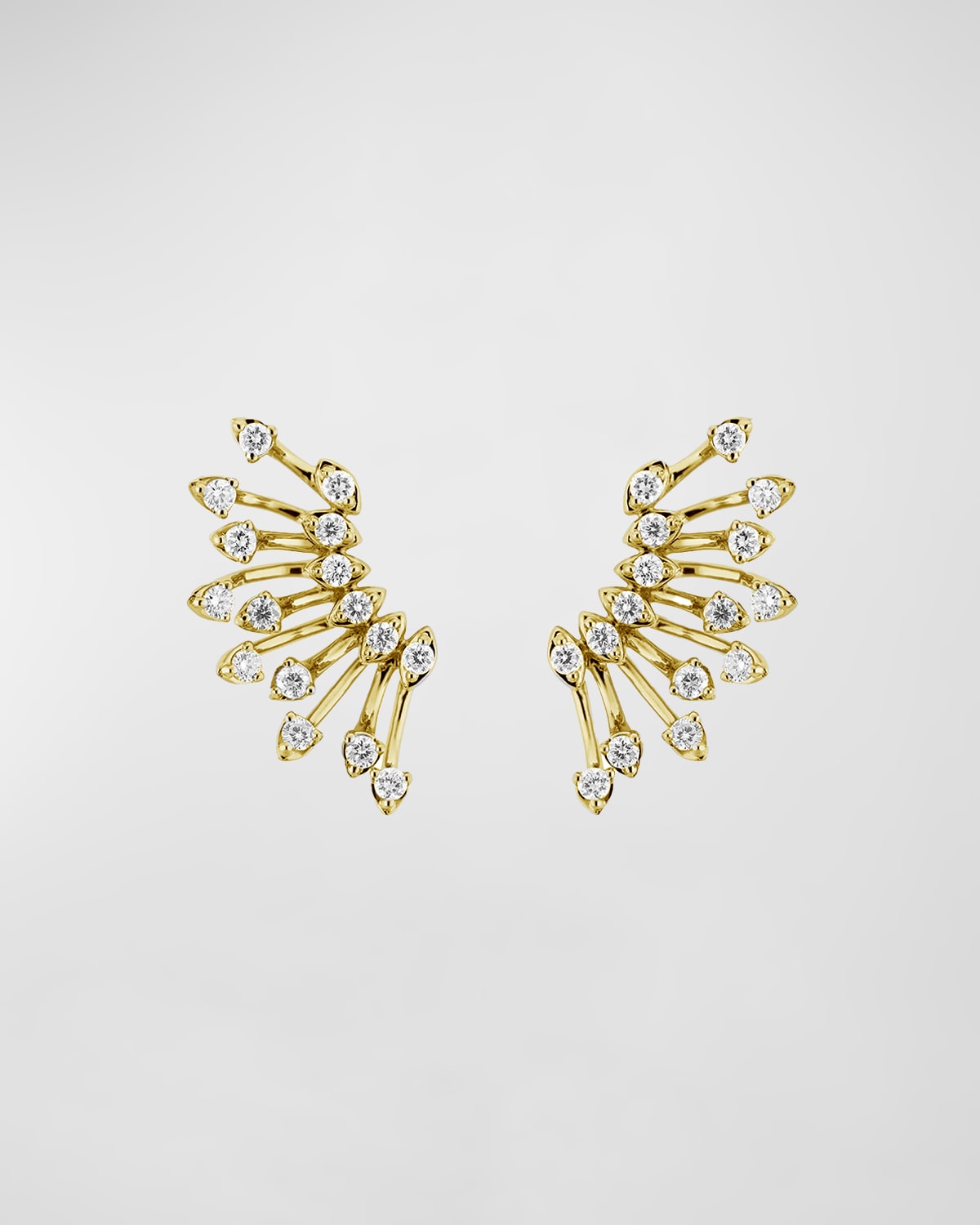 Hueb Luminus 18k Yellow Gold Diamond Semicircle Earrings