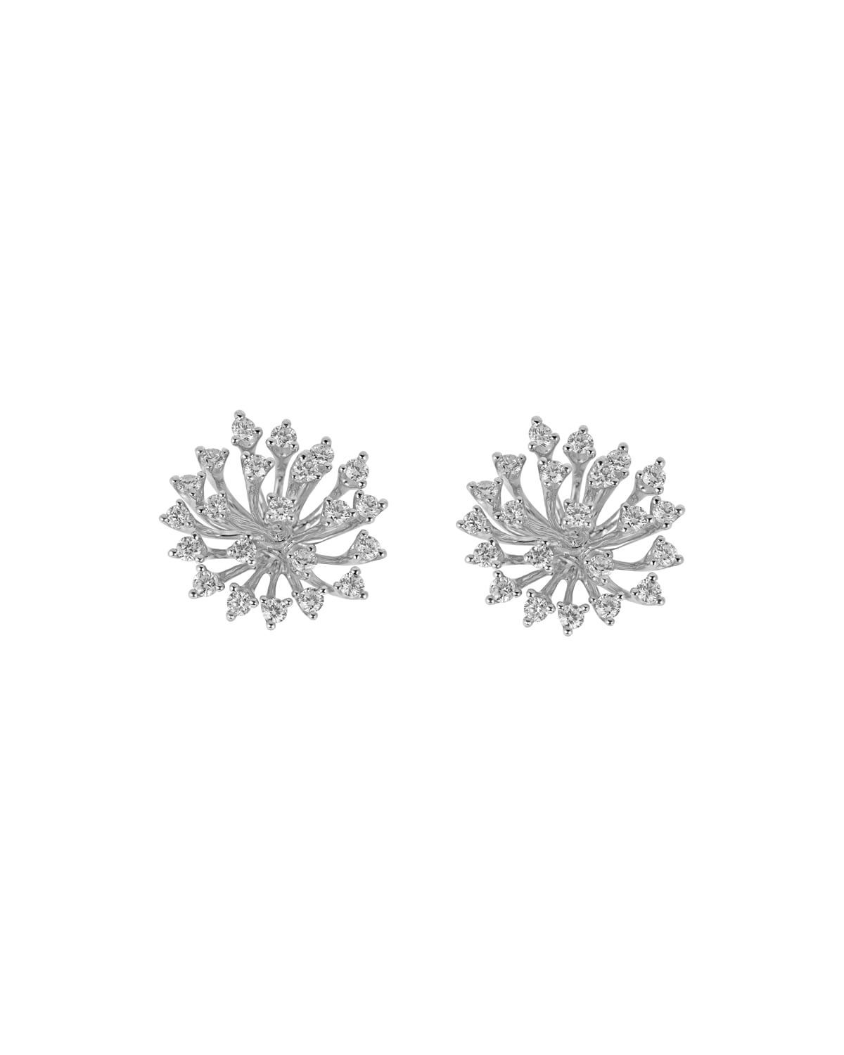 Hueb Luminus 18k White Gold Stemmed Diamond Earrings