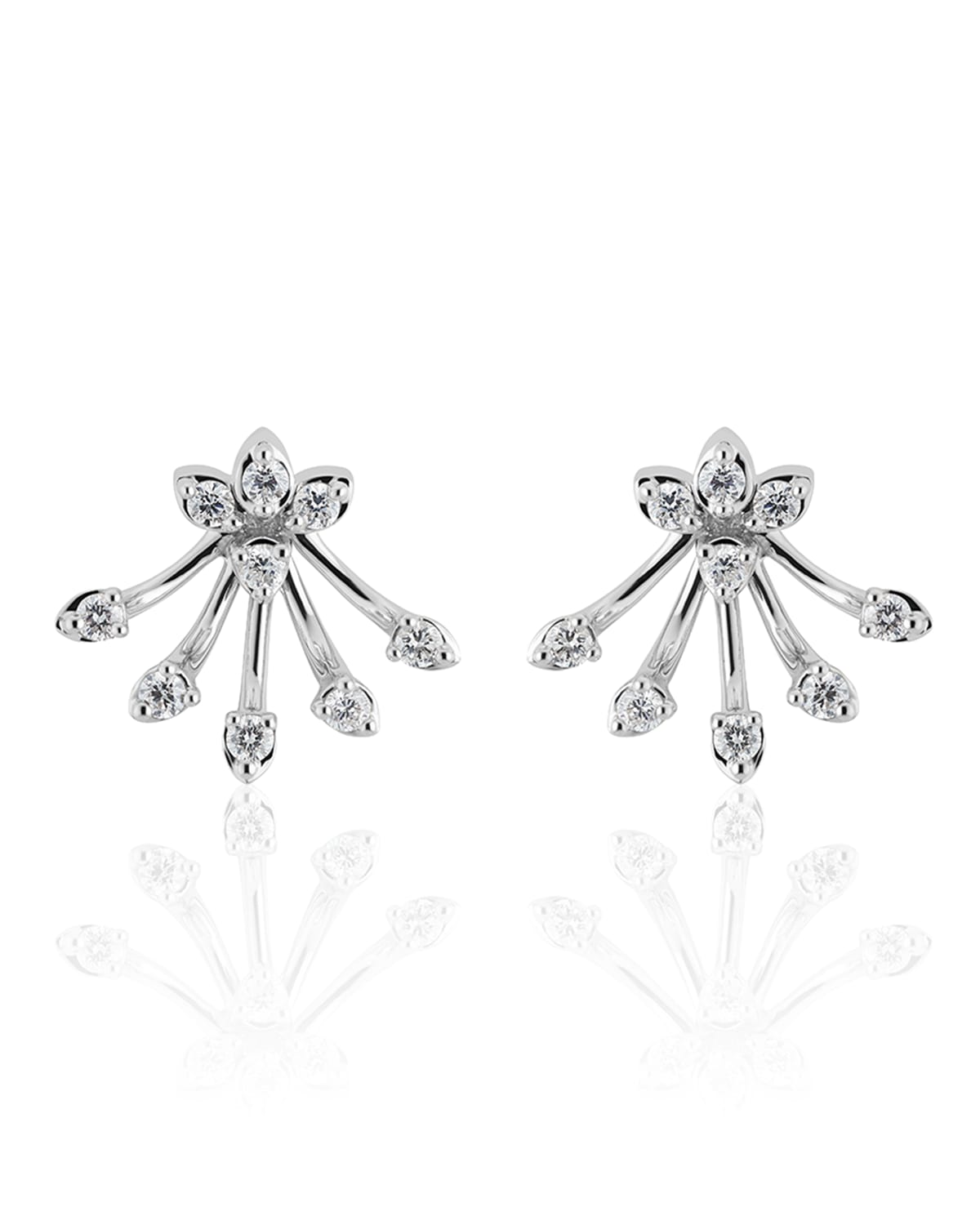 Hueb Luminus 18k White Gold Diamond Bouquet Earrings