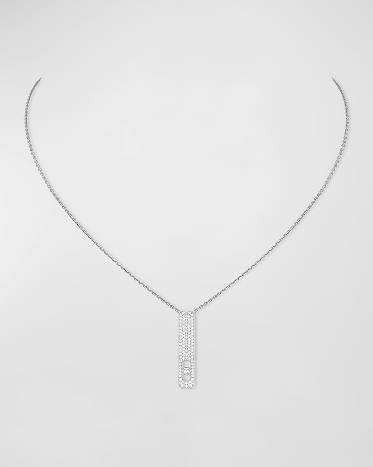 Jewel Tie 14K White Gold Heart Disc Charm 0.71 in x 0.55 in