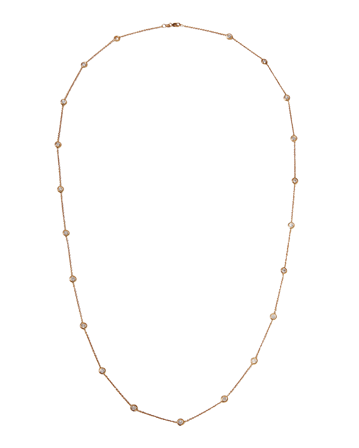 Roberto Coin 36" Rose Gold Diamond Station Necklace, 4.18ct
