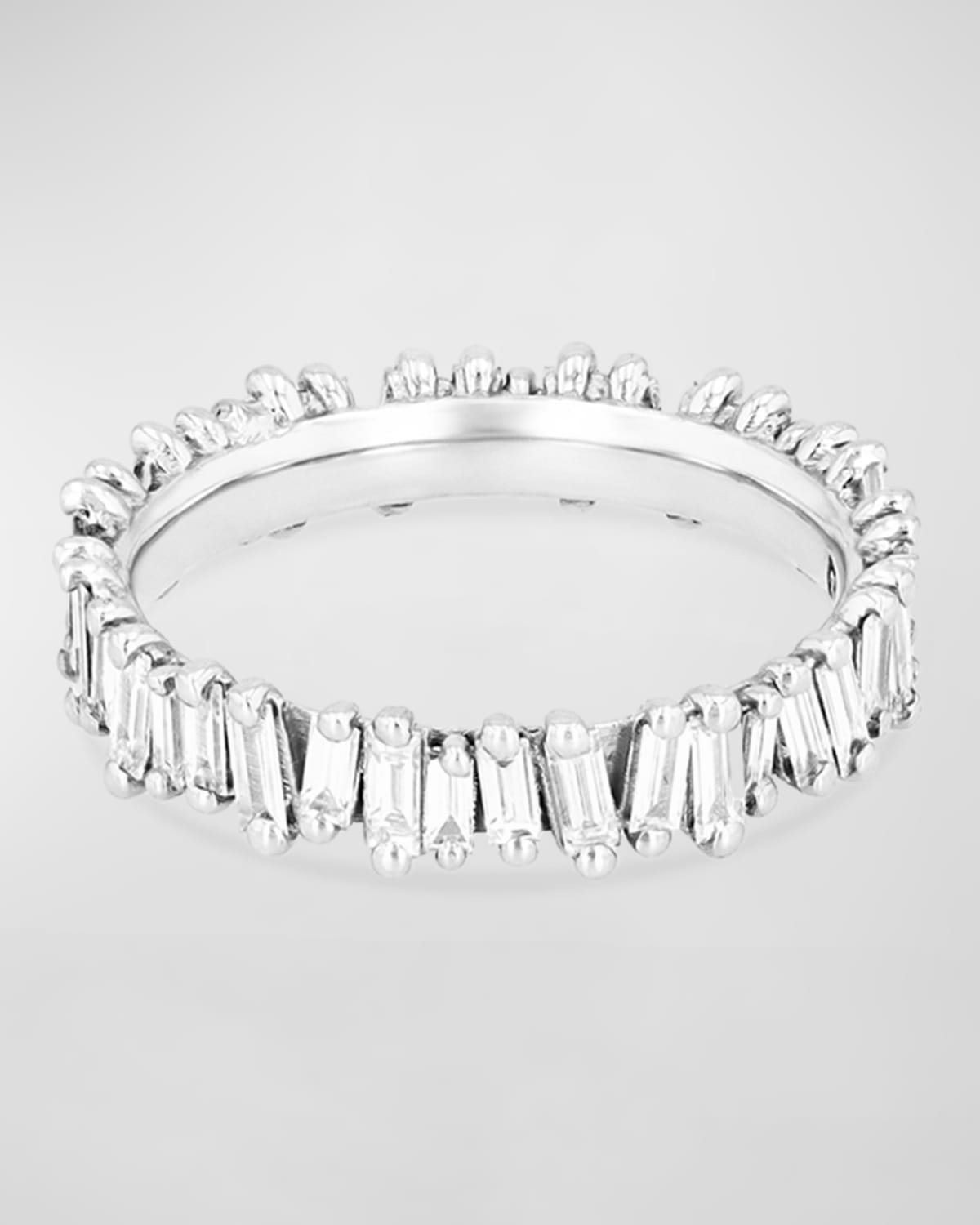 Suzanne Kalan 18k Diamond Classic Fireworks Eternity Band Ring Size 4.5-8