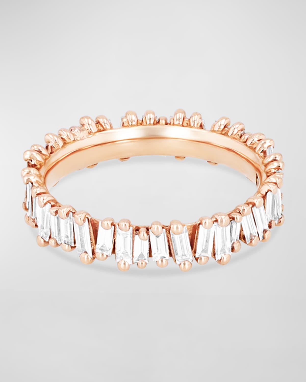 Suzanne Kalan 18k Diamond Classic Fireworks Eternity Band Ring Size 4.5-8