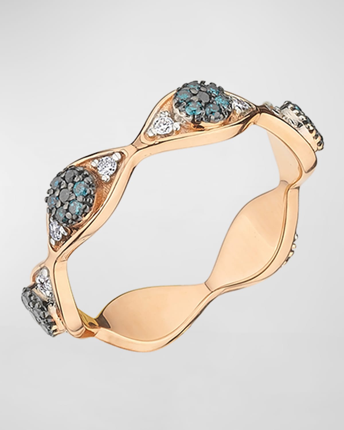 BeeGoddess 14k Rose Gold Eye Light Diamond Eternity Ring