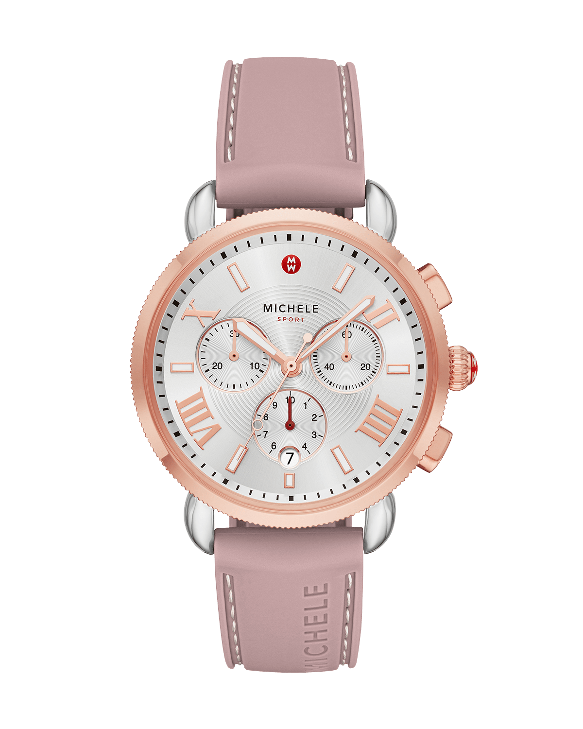 MICHELE Sporty Sail Stainless Steel Watch in Pink