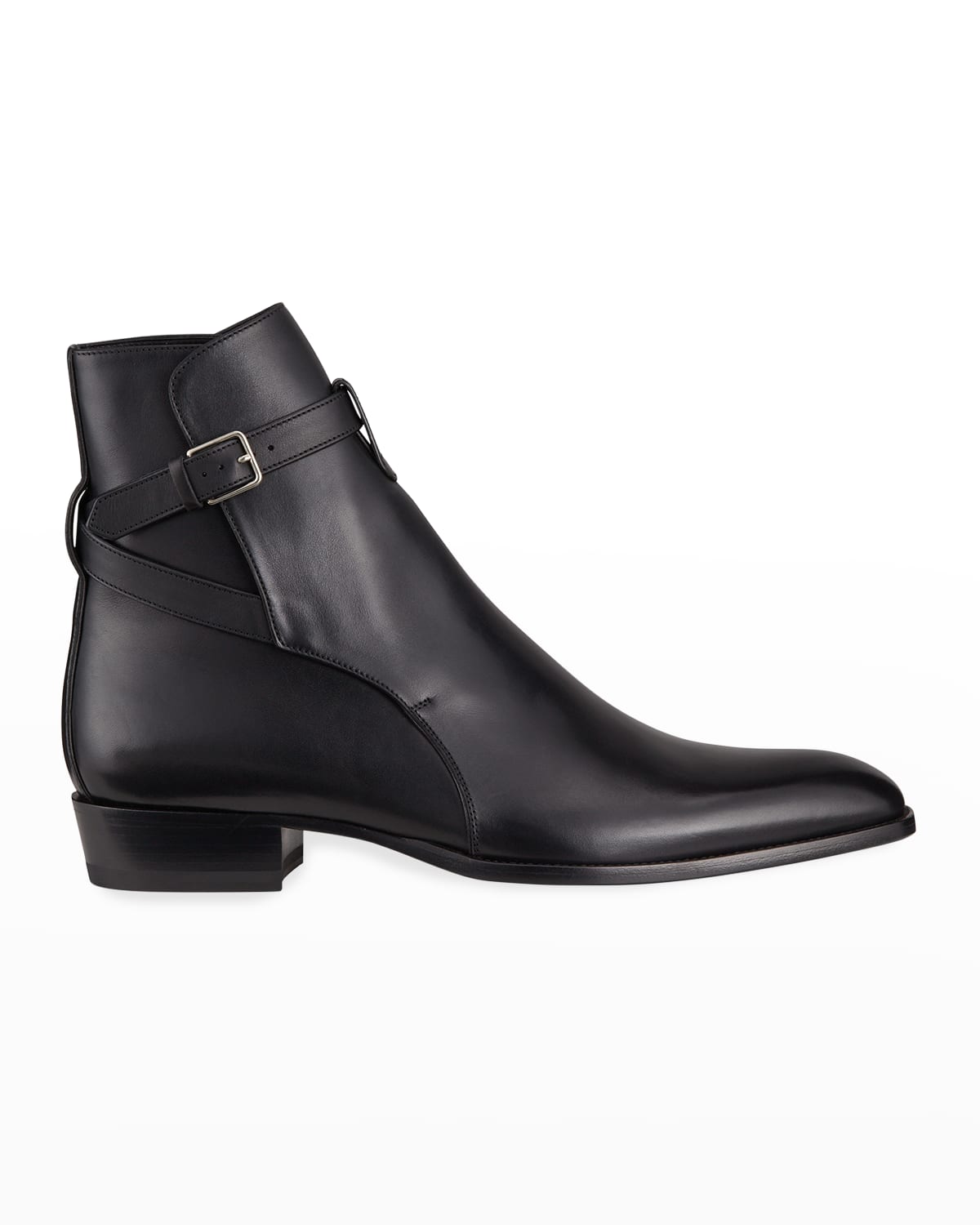 roberto cavalli side buckle leather boots