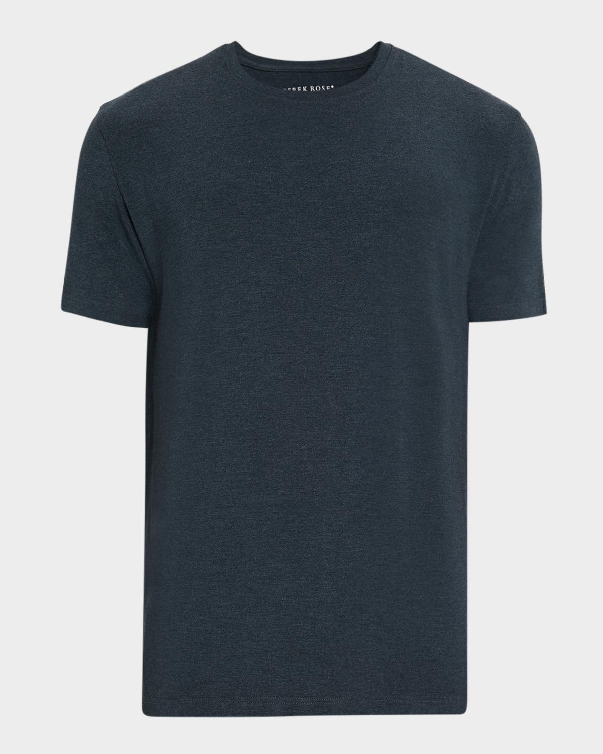 Derek Rose Men's Marl Crewneck Short-Sleeve Knit Tee