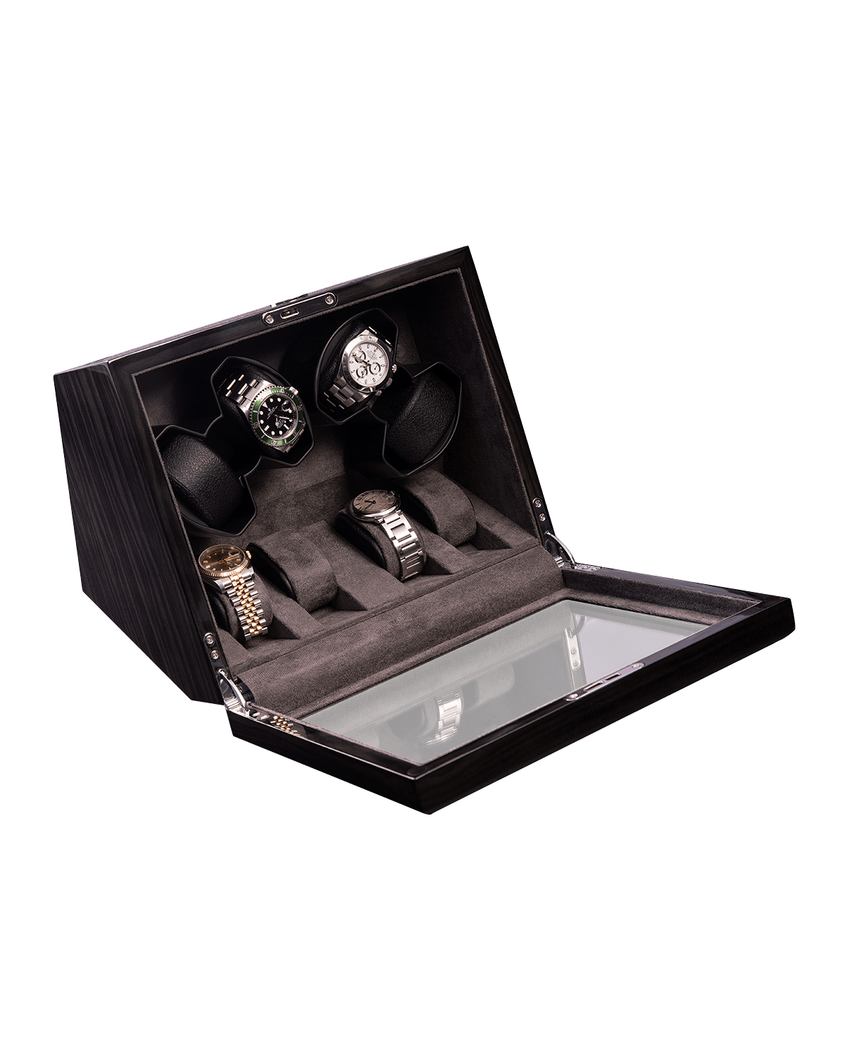 Bey-Berk Men's Louis Small Watch Winder & Storage Case