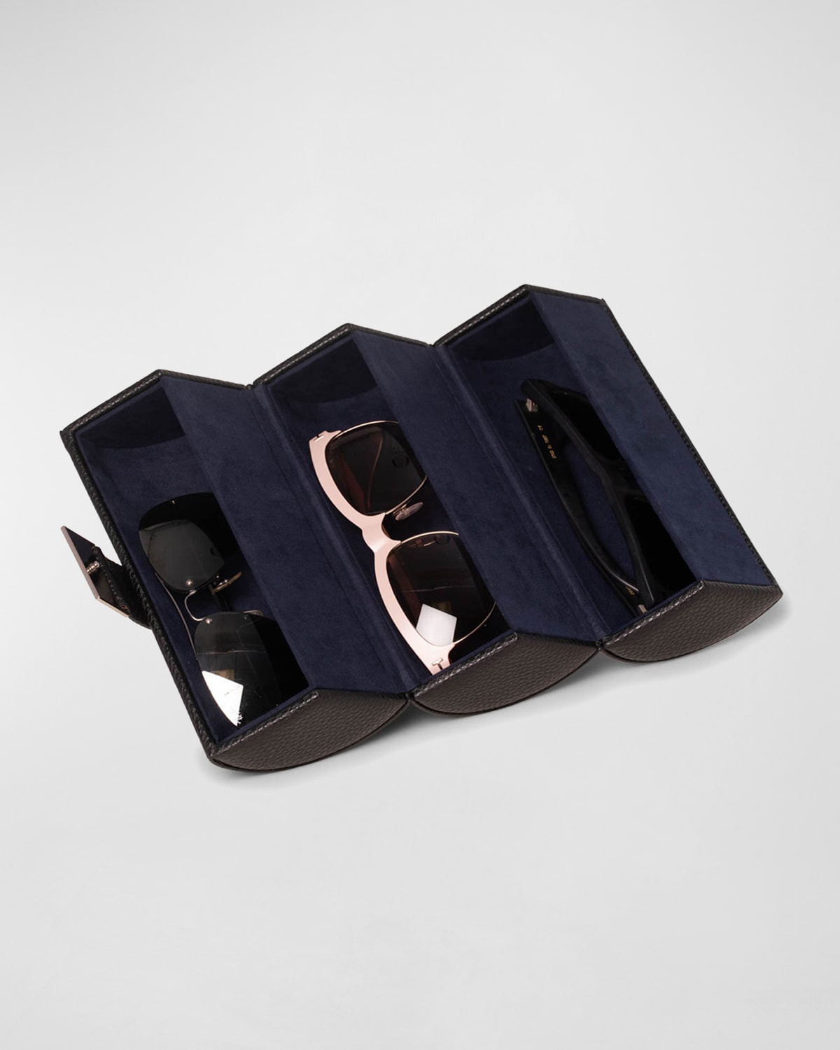 Bey-Berk Men's Leather Sunglasses Travel Roll