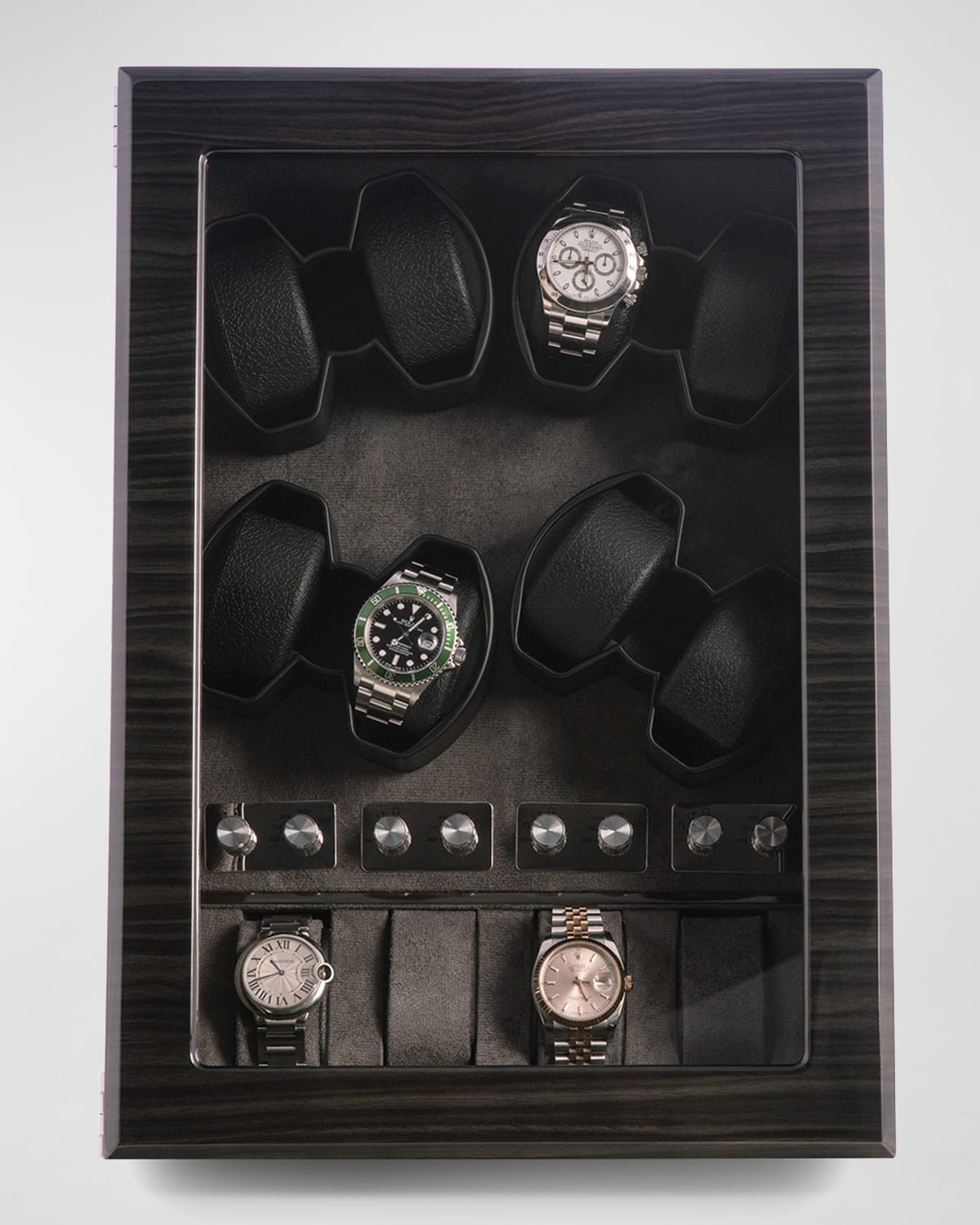 Bey-Berk Men's Louis Large Watch Winder Storage Case