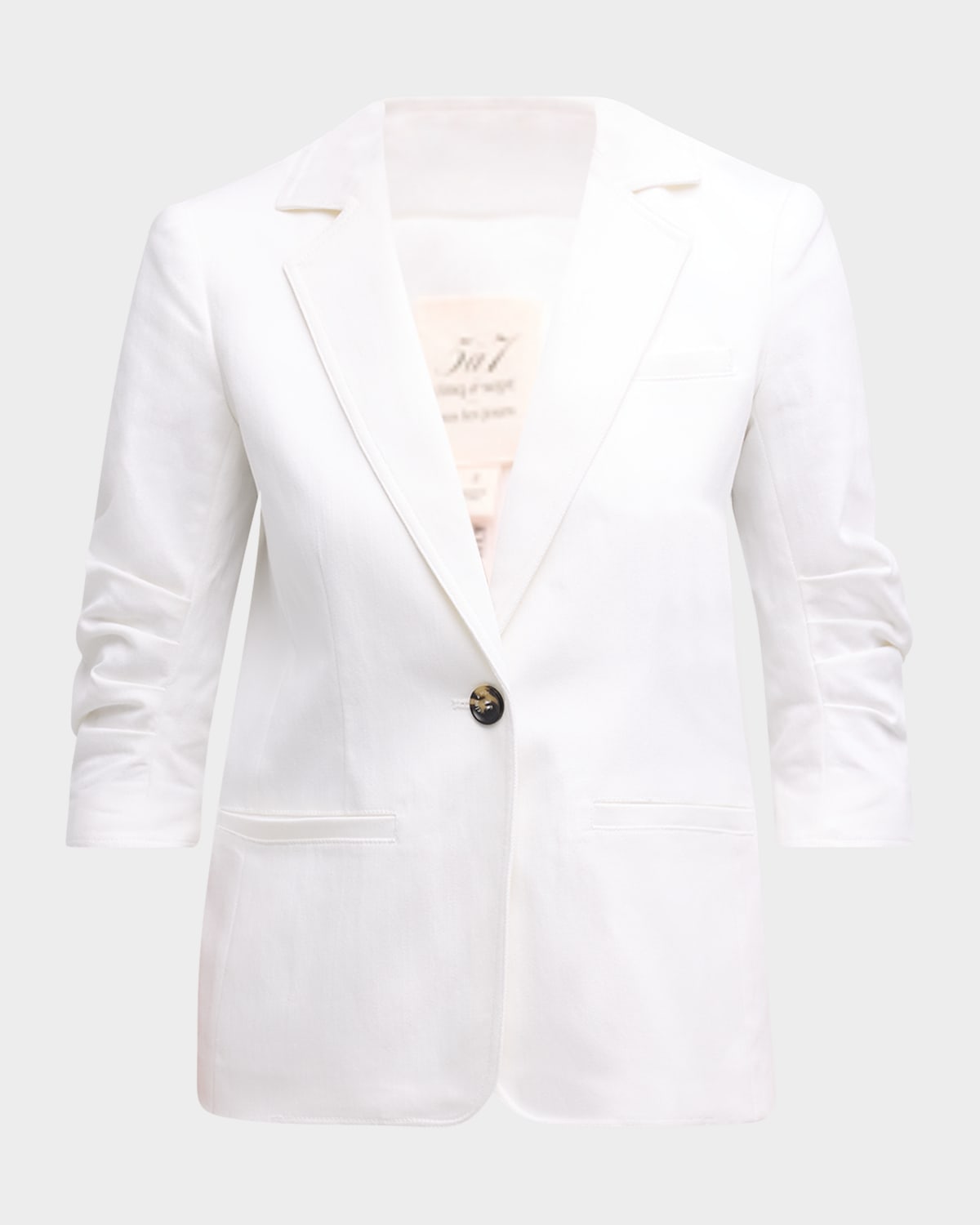 Cinq a Sept Khloe 3/4-Sleeve White Denim Blazer
