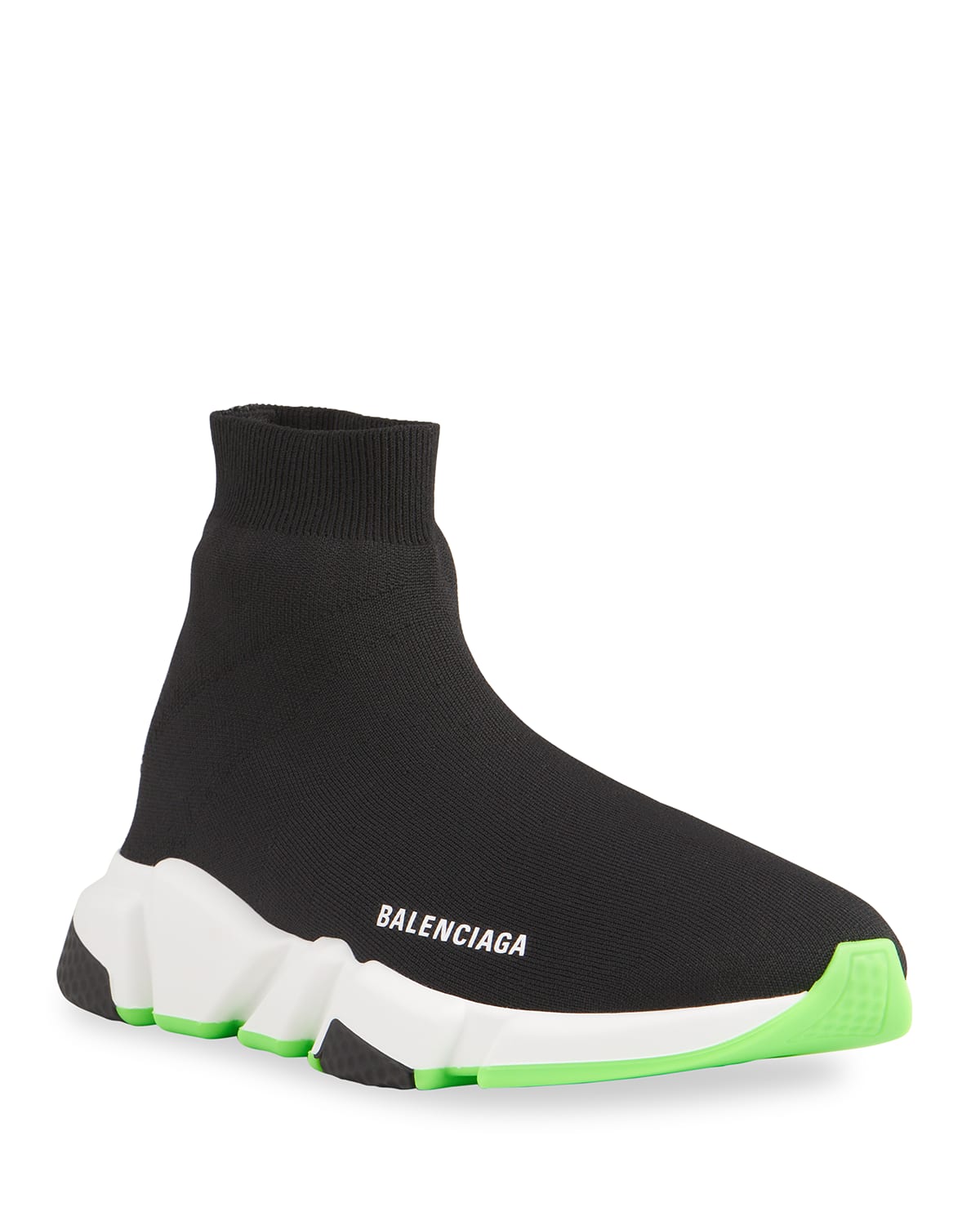 Balenciaga Men's Speed Mid-Top Trainer Sock Sneakers | Neiman Marcus