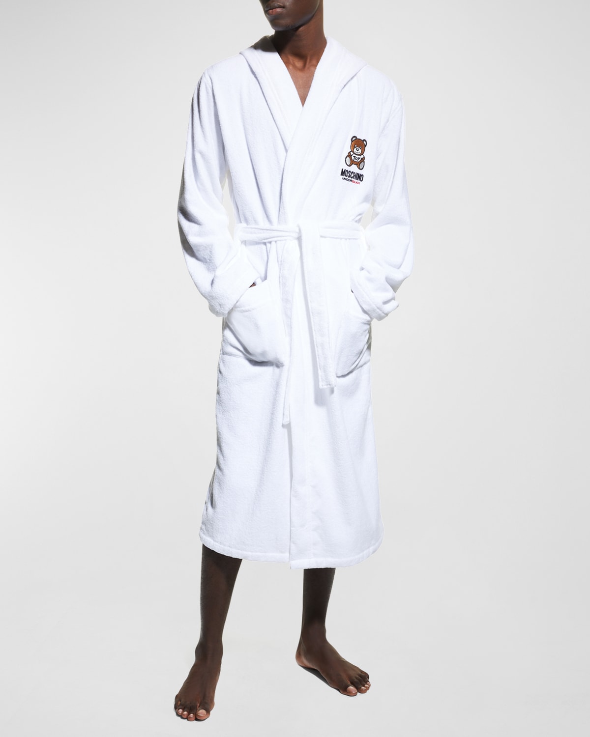 Moschino Men's Underbear Embroidered Cotton Robe