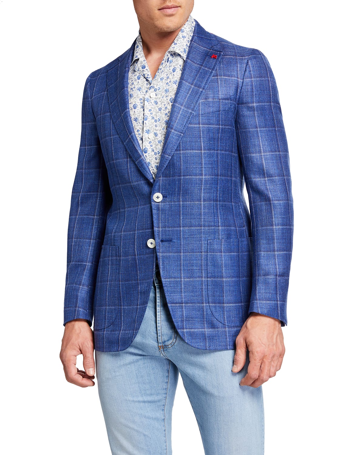 Blue Plaid Twotone Jacket Neiman Marcus
