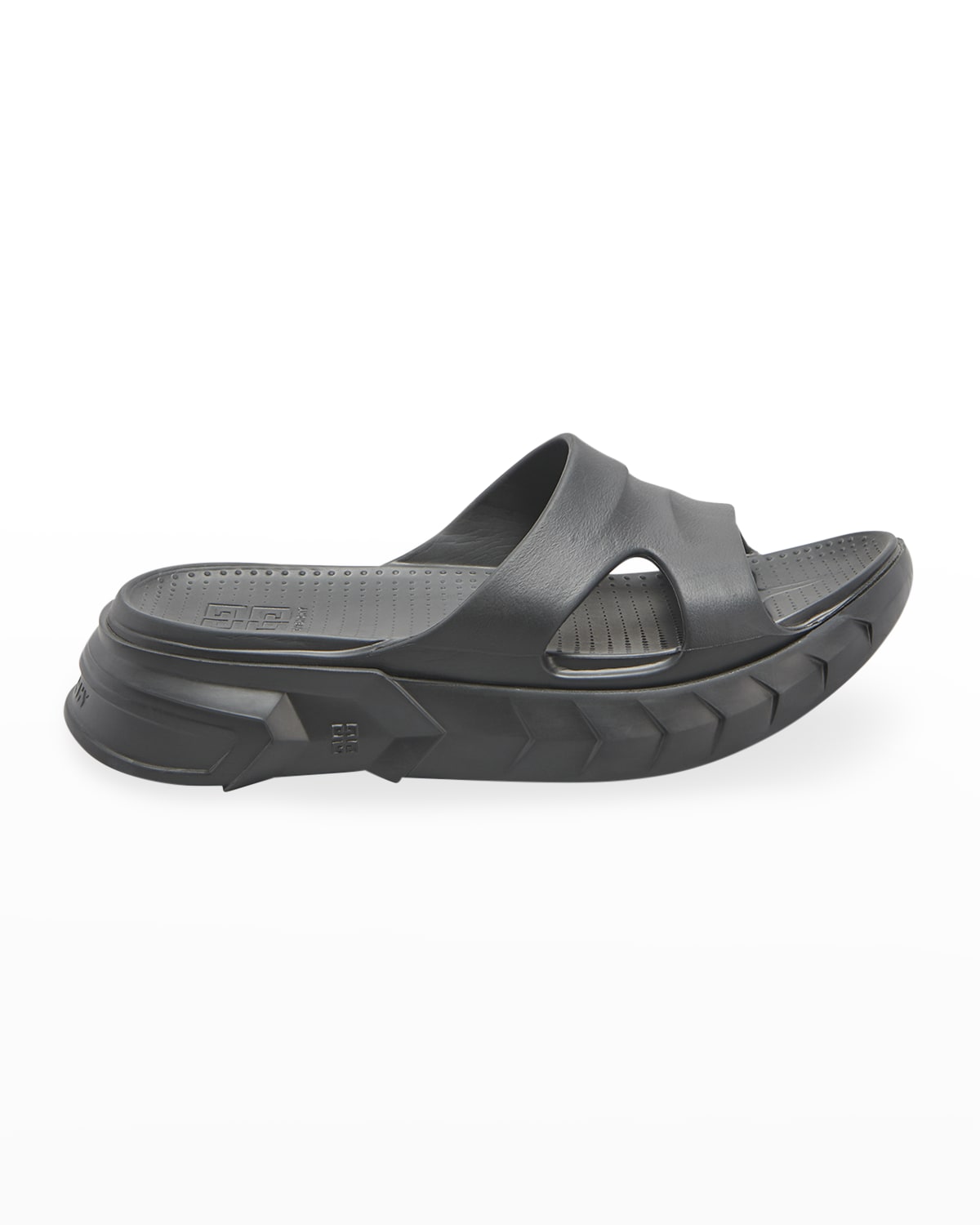 Givenchy Flat Leather 4G Logo Slide Sandals | Neiman Marcus